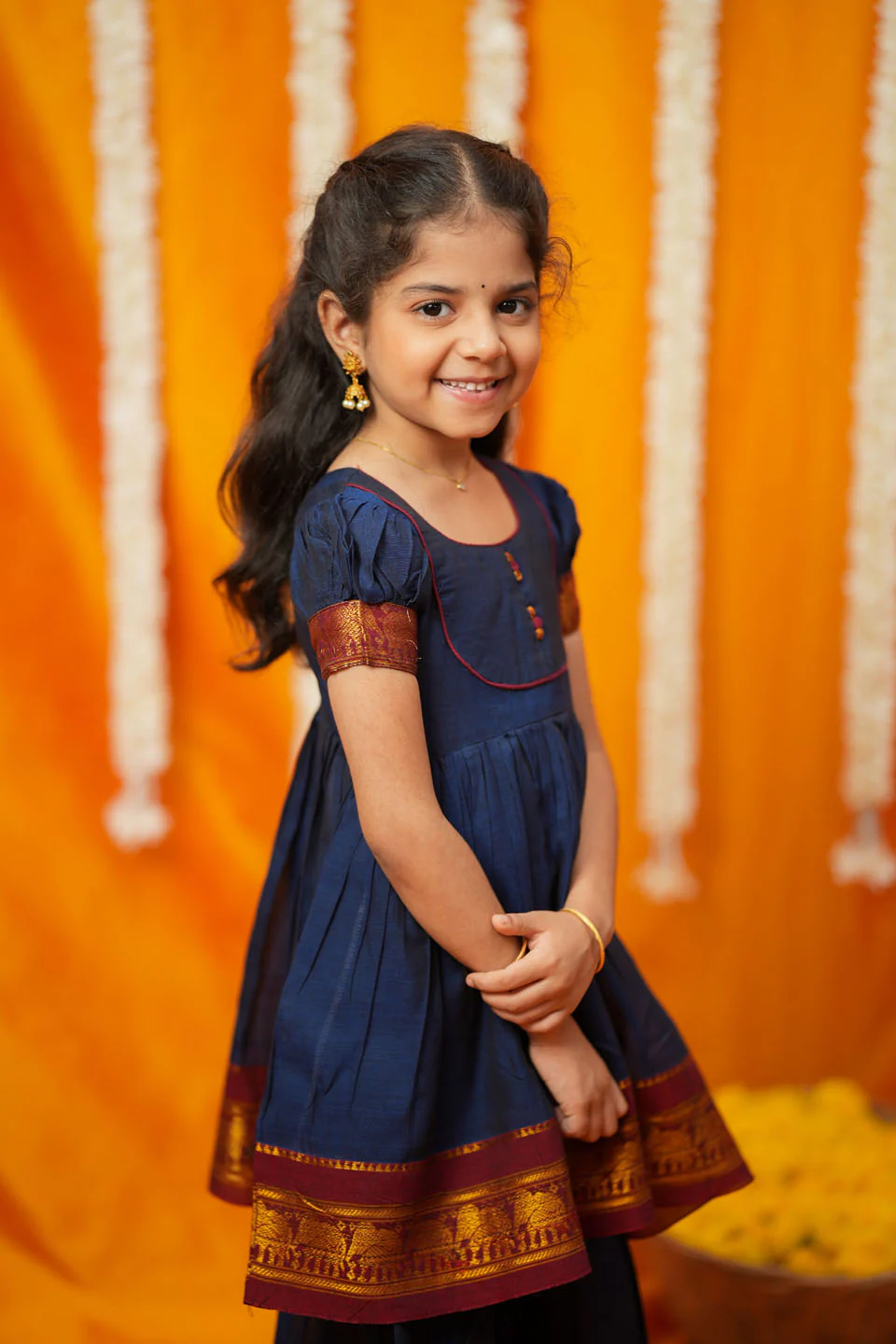 Ezhili Navy Handloom Kids mini - Image 8