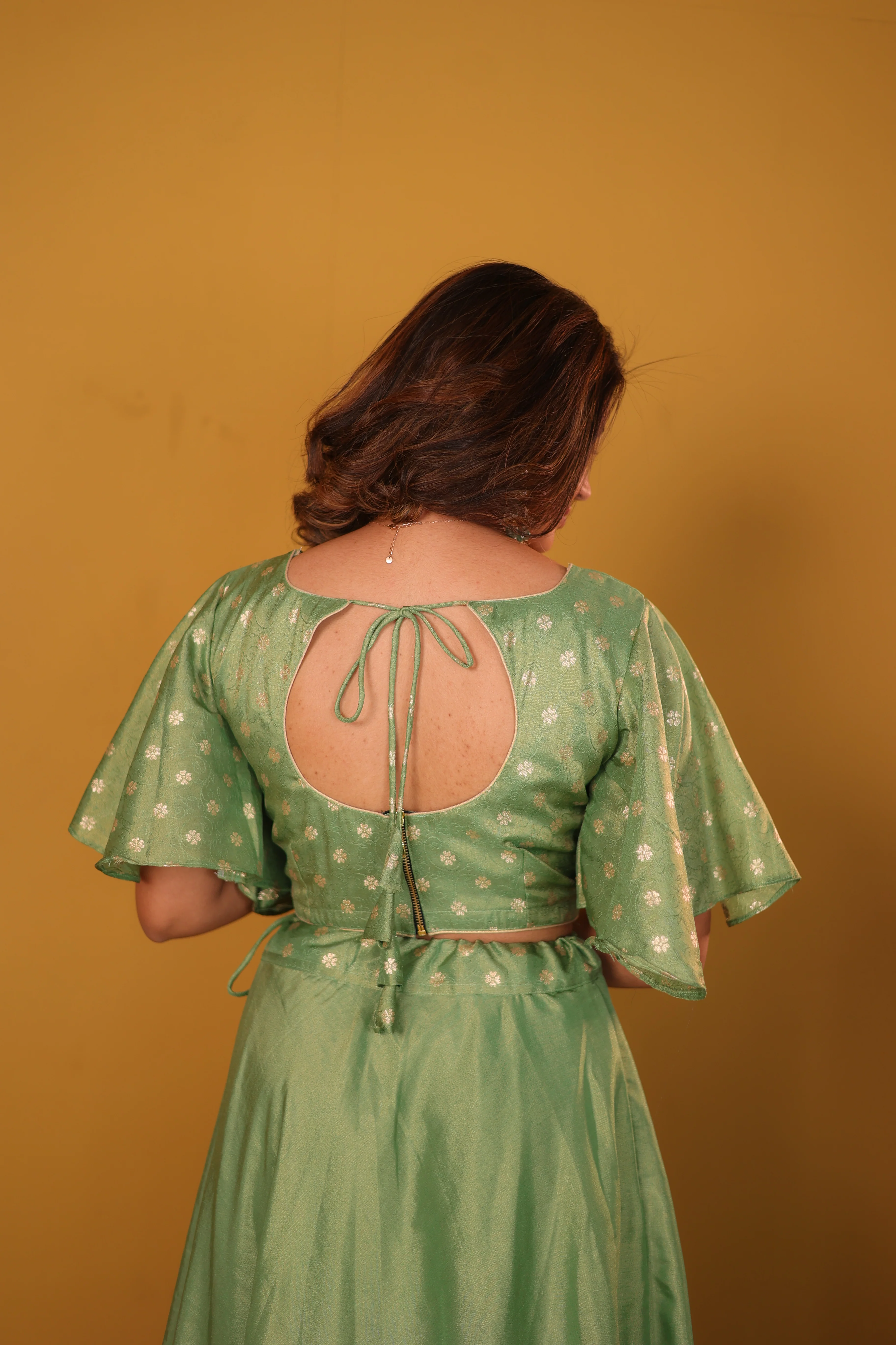 Farina Mint Green Crop top & Skirt - Image 13