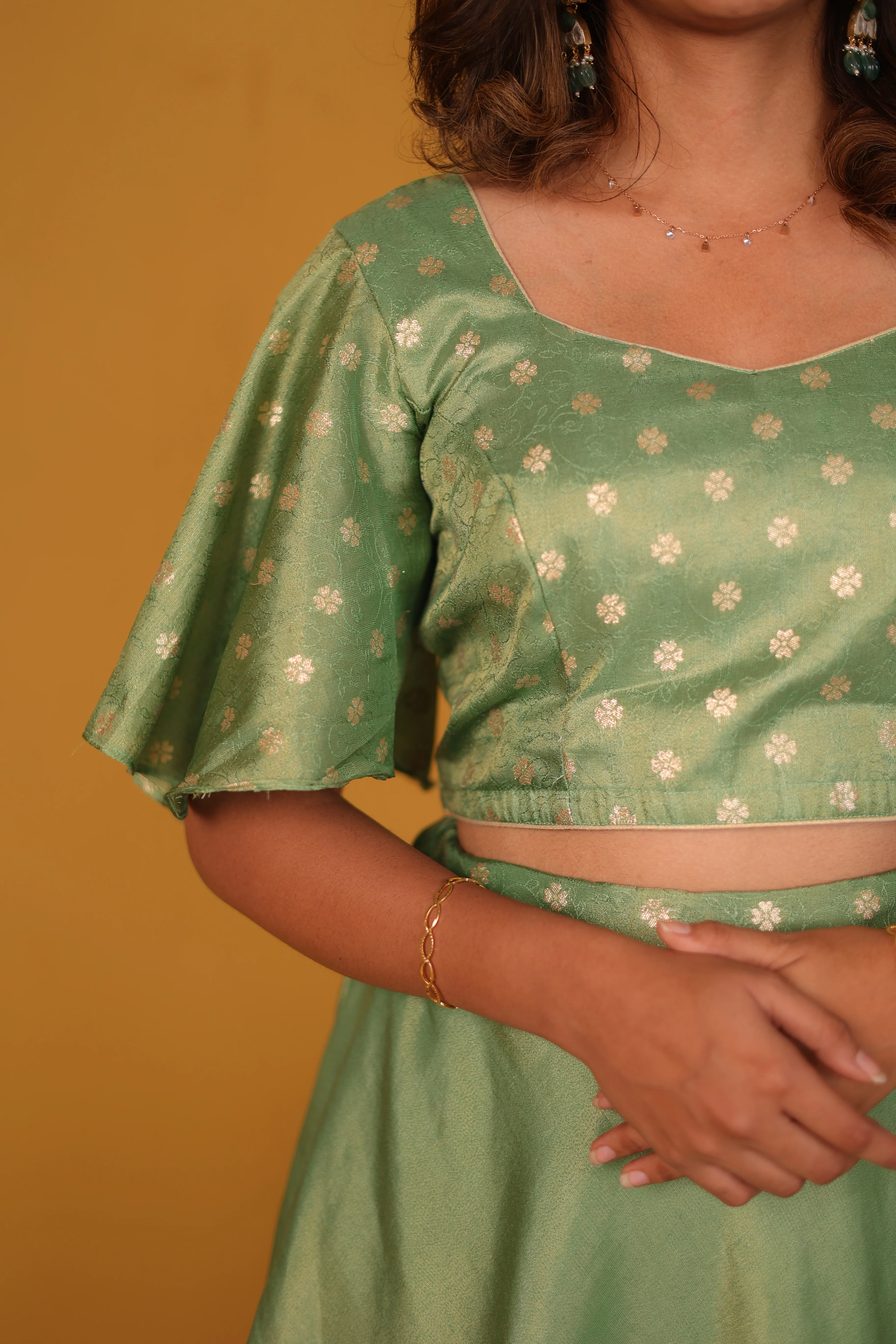 Farina Mint Green Crop top & Skirt - Image 14