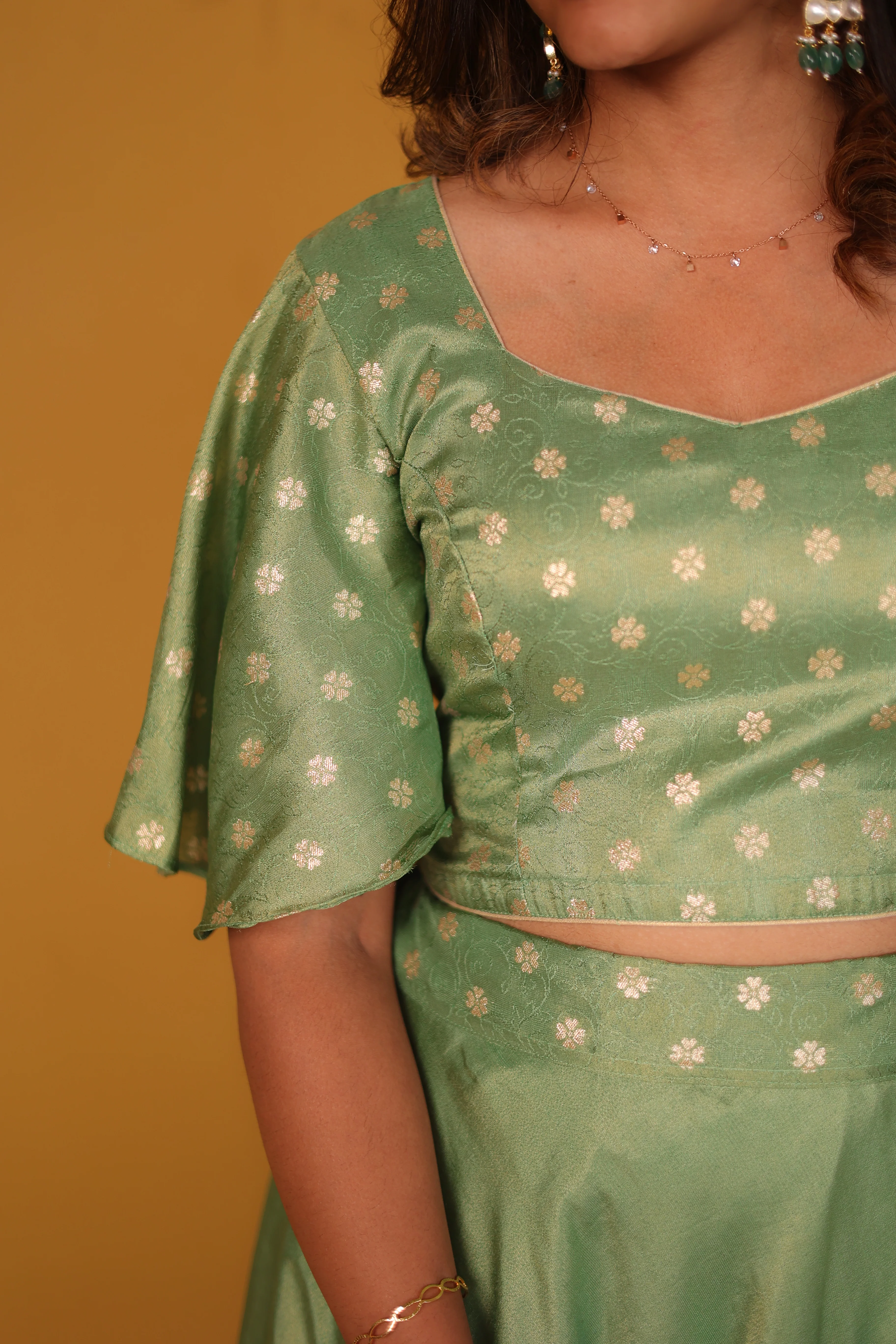 Farina Mint Green Crop top & Skirt - Image 17