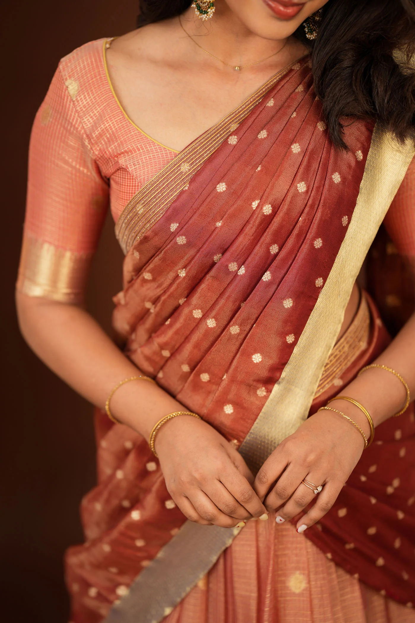 Gargi Peach Half Saree (Set of 3) - Image 11