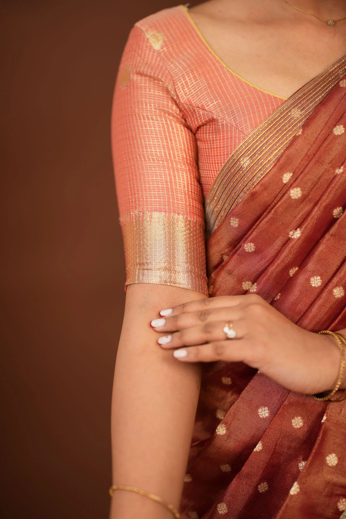 Gargi Peach Half Saree (Set of 3) - Image 9