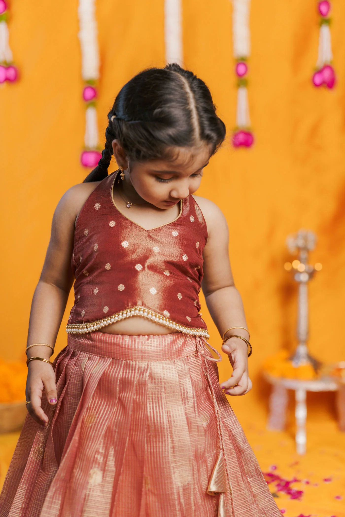Gargi Peach Lehenga Mini (Set of 2) - Image 11