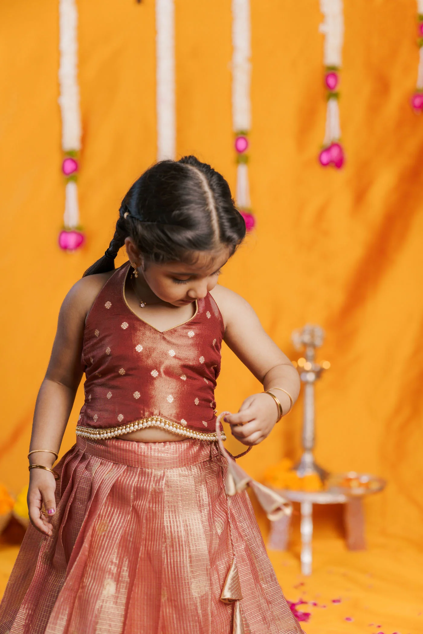 Gargi Peach Lehenga Mini (Set of 2) - Image 12