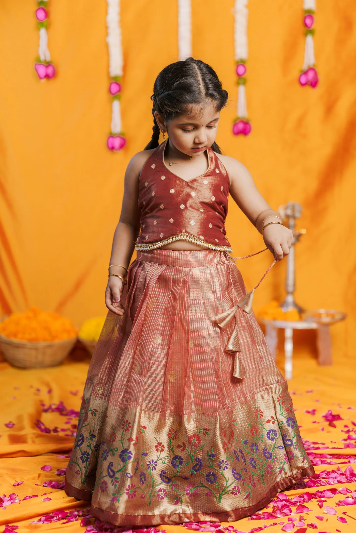 Gargi Peach Lehenga Mini (Set of 2) - Image 13