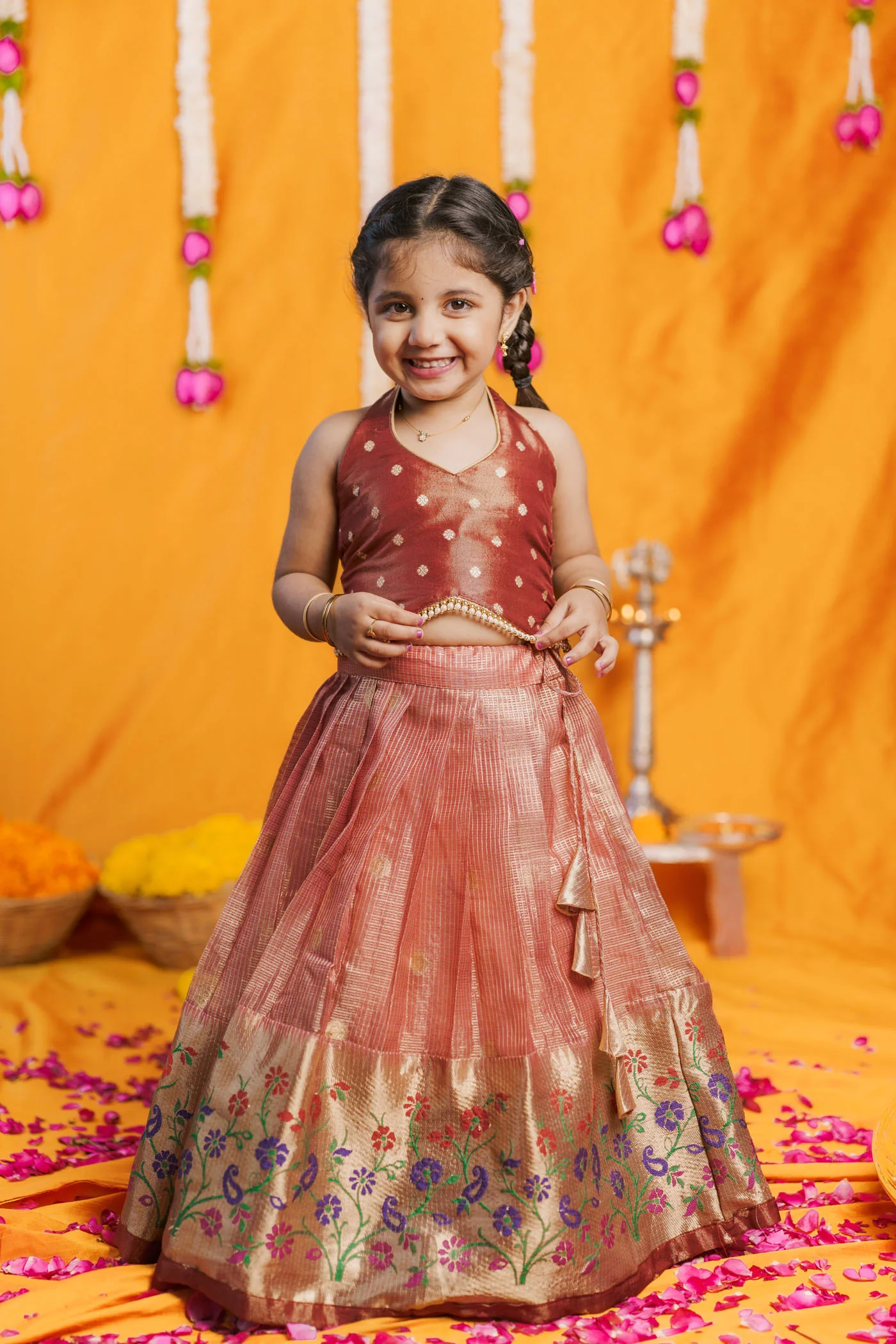 Gargi Peach Lehenga Mini (Set of 2) - Image 2