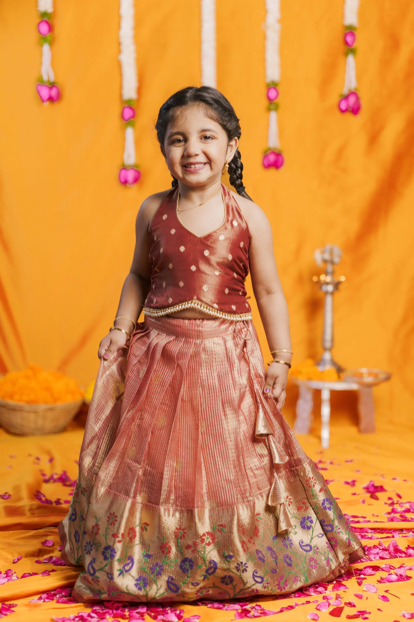 Gargi Peach Lehenga Mini (Set of 2) - Image 3