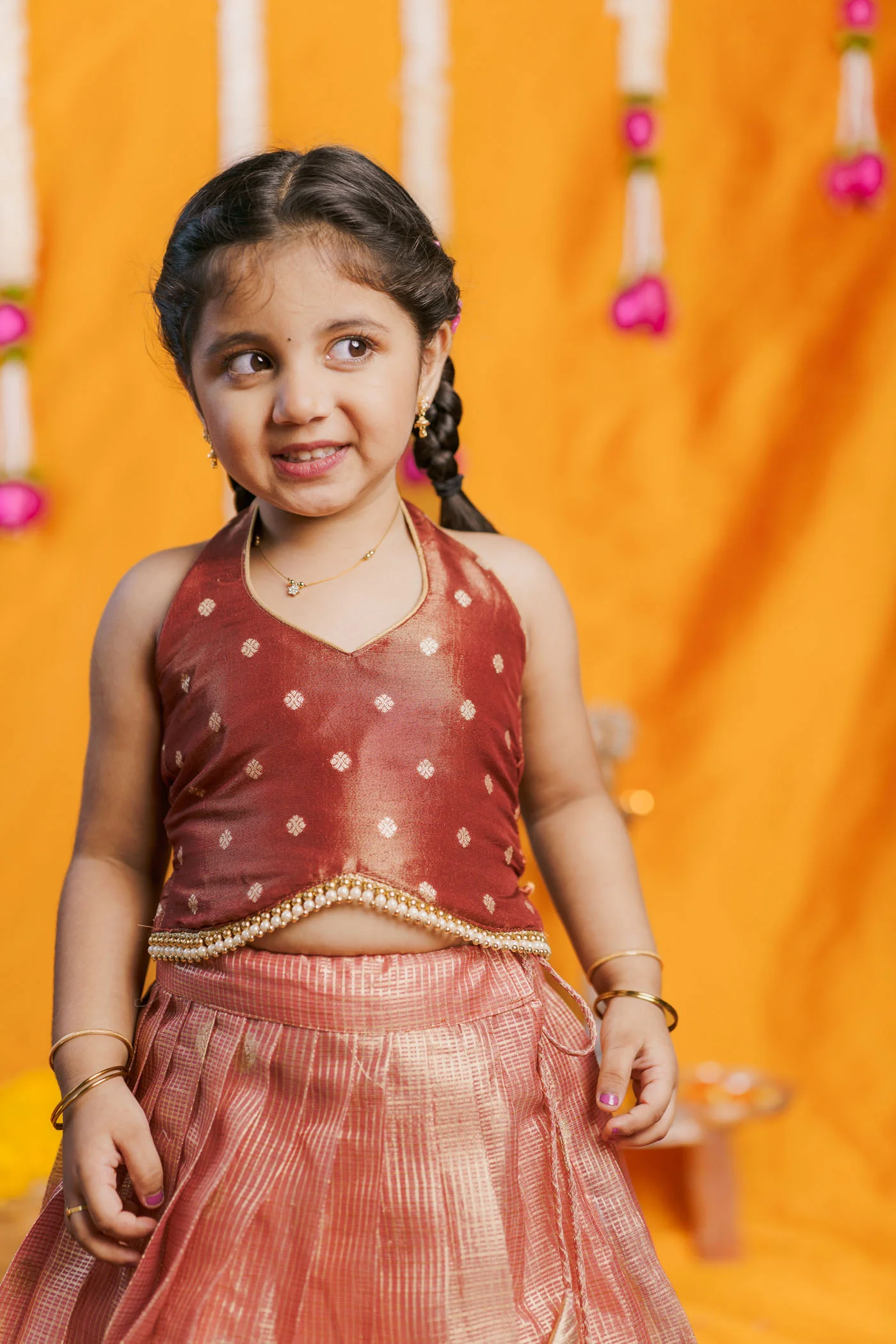 Gargi Peach Lehenga Mini (Set of 2) - Image 6