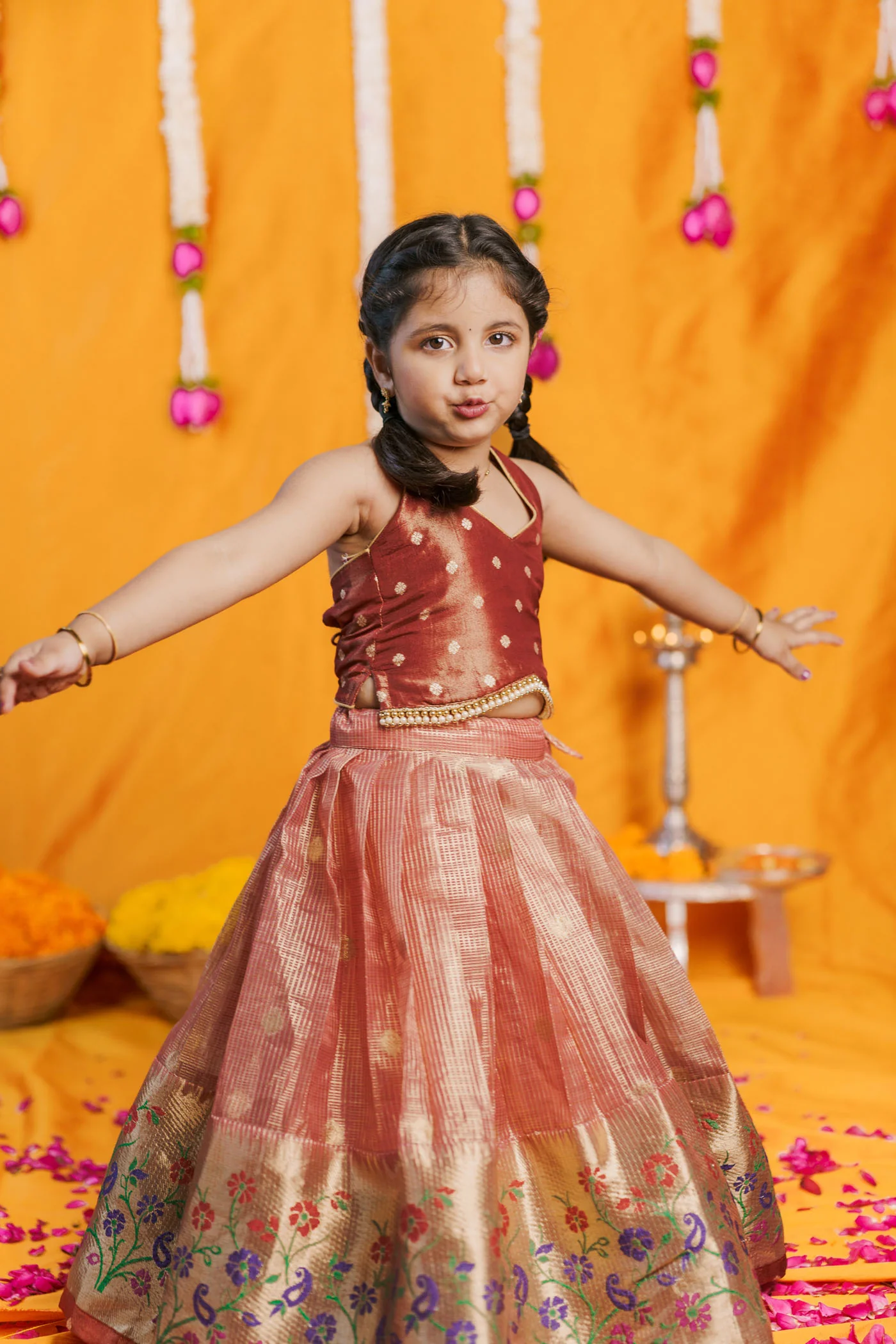 Gargi Peach Lehenga Mini (Set of 2) - Image 7