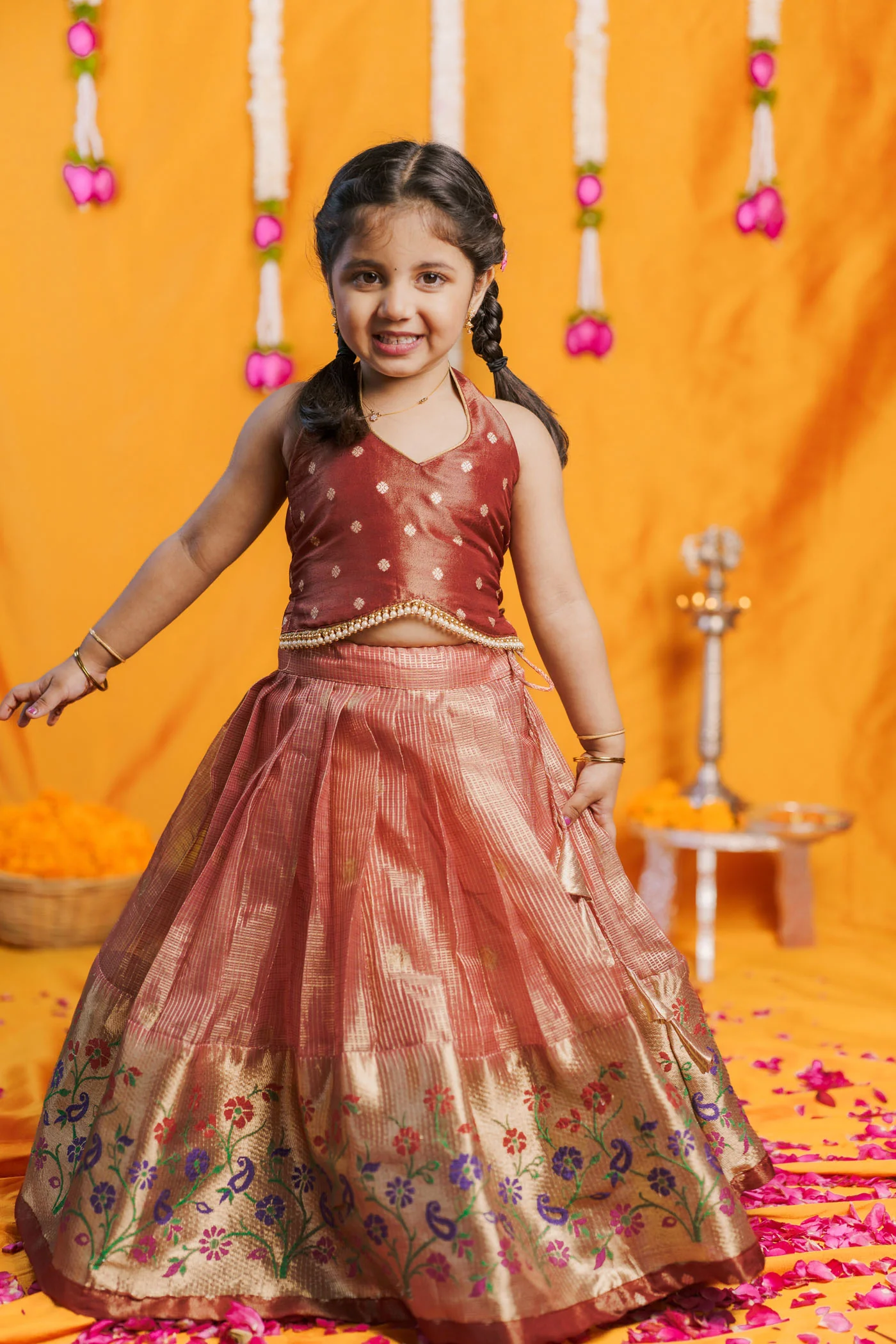 Gargi Peach Lehenga Mini (Set of 2) - Image 8
