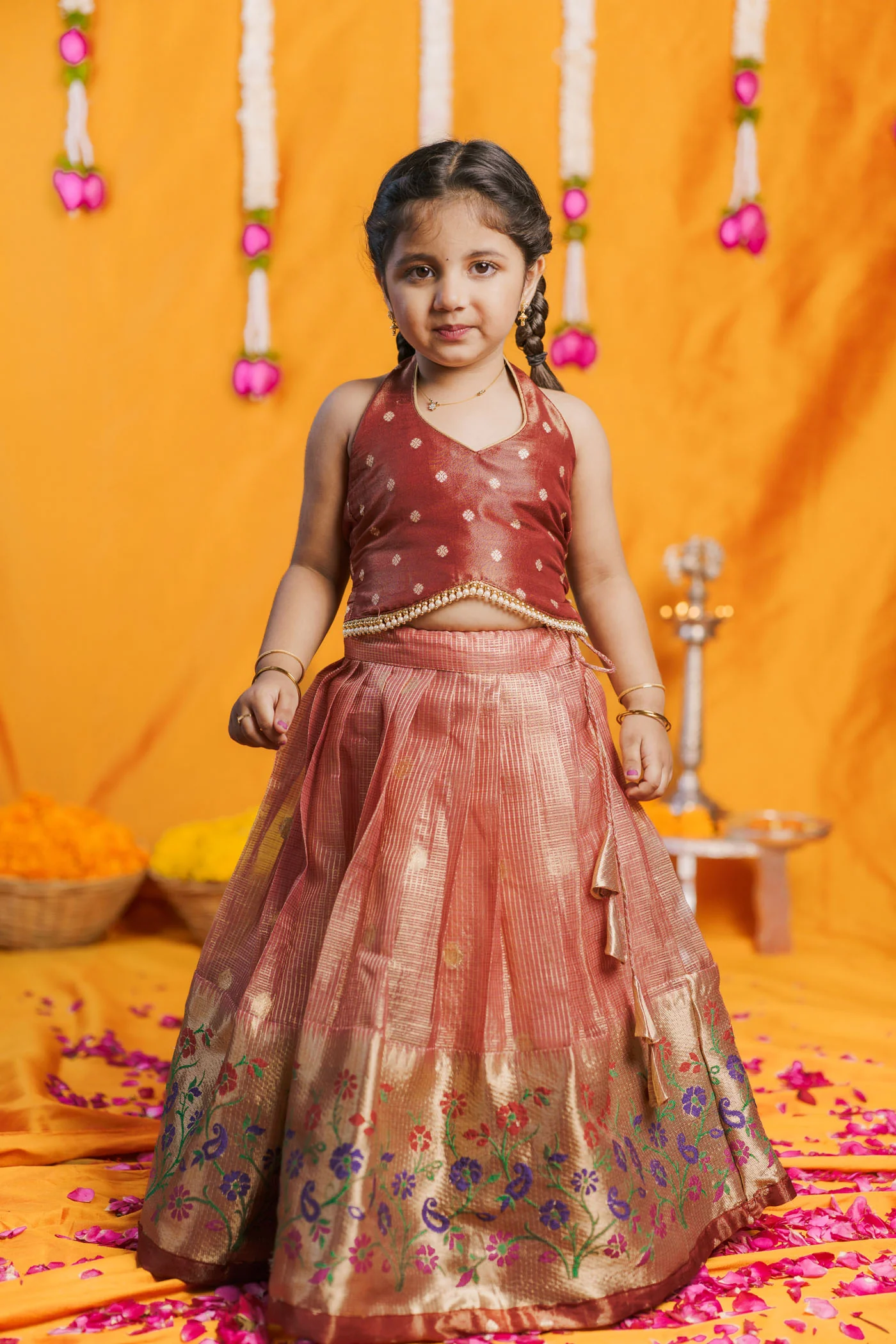 Gargi Peach Lehenga Mini (Set of 2) - Image 9