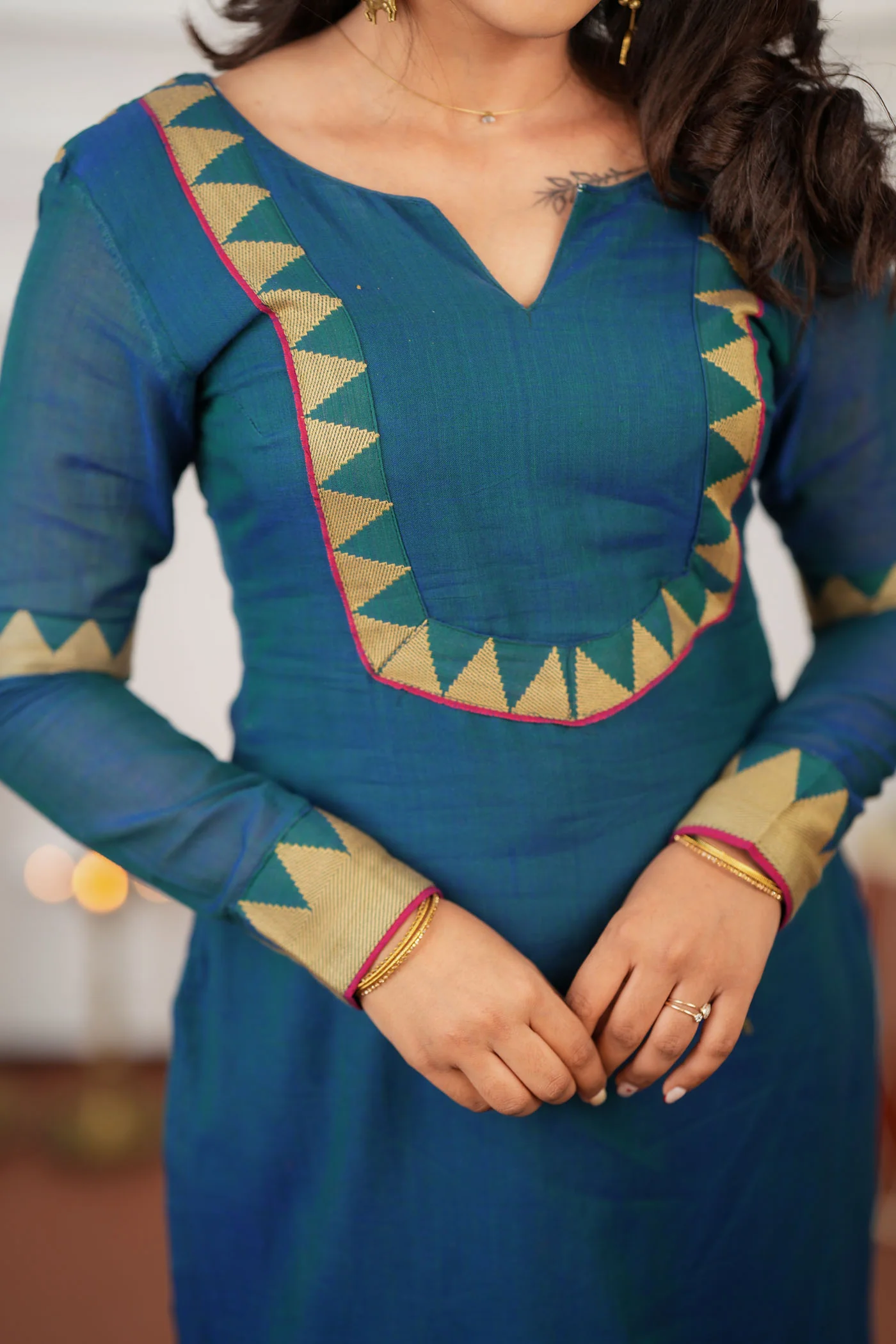 Gautami Teal Kurti Set (Set of 3) - Image 13