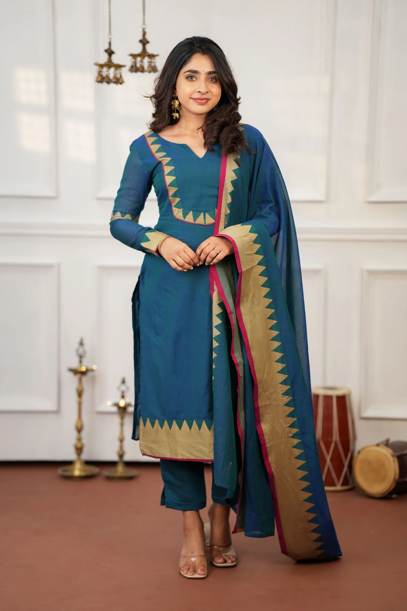 Gautami Teal Kurti Set (Set of 3) - Image 2