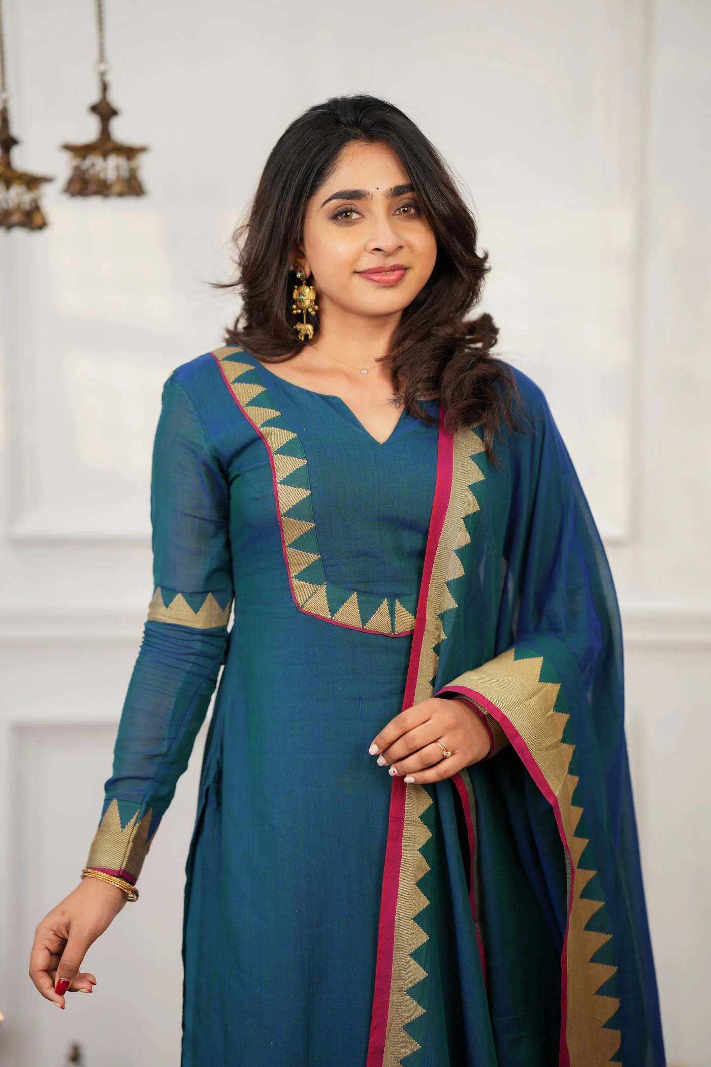 Gautami Teal Kurti Set (Set of 3) - Image 6