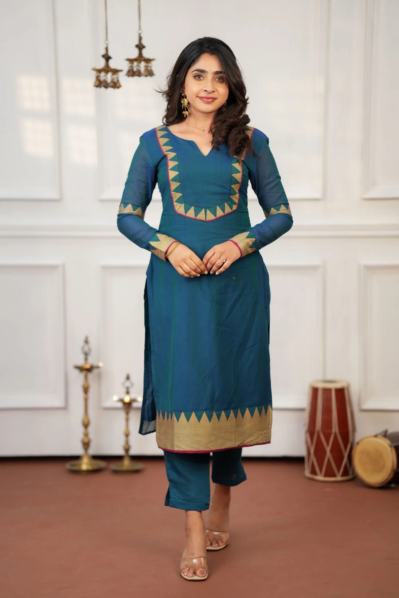 Gautami Teal Kurti Set (Set of 3) - Image 9