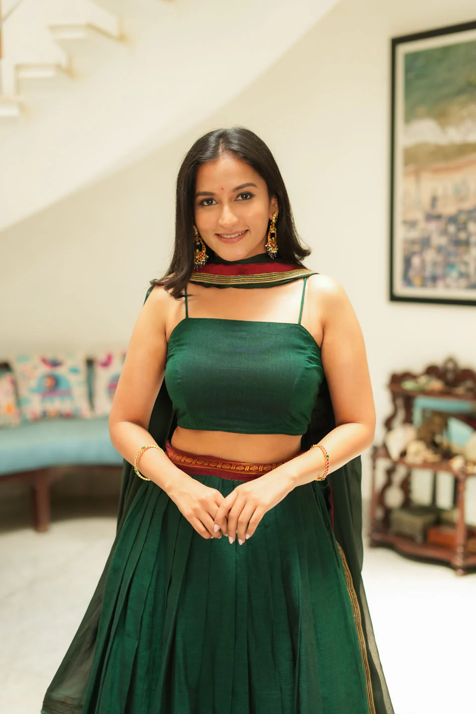 Sreeja Green Handwoven Lehenga Set - Image 6
