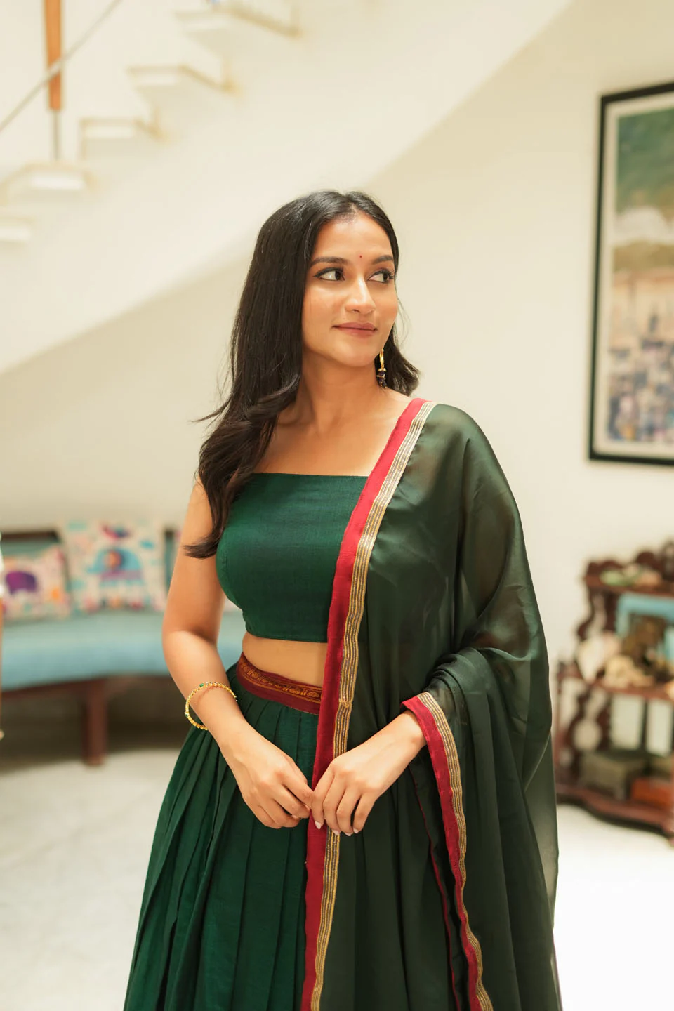 Sreeja Green Handwoven Lehenga Set - Image 9