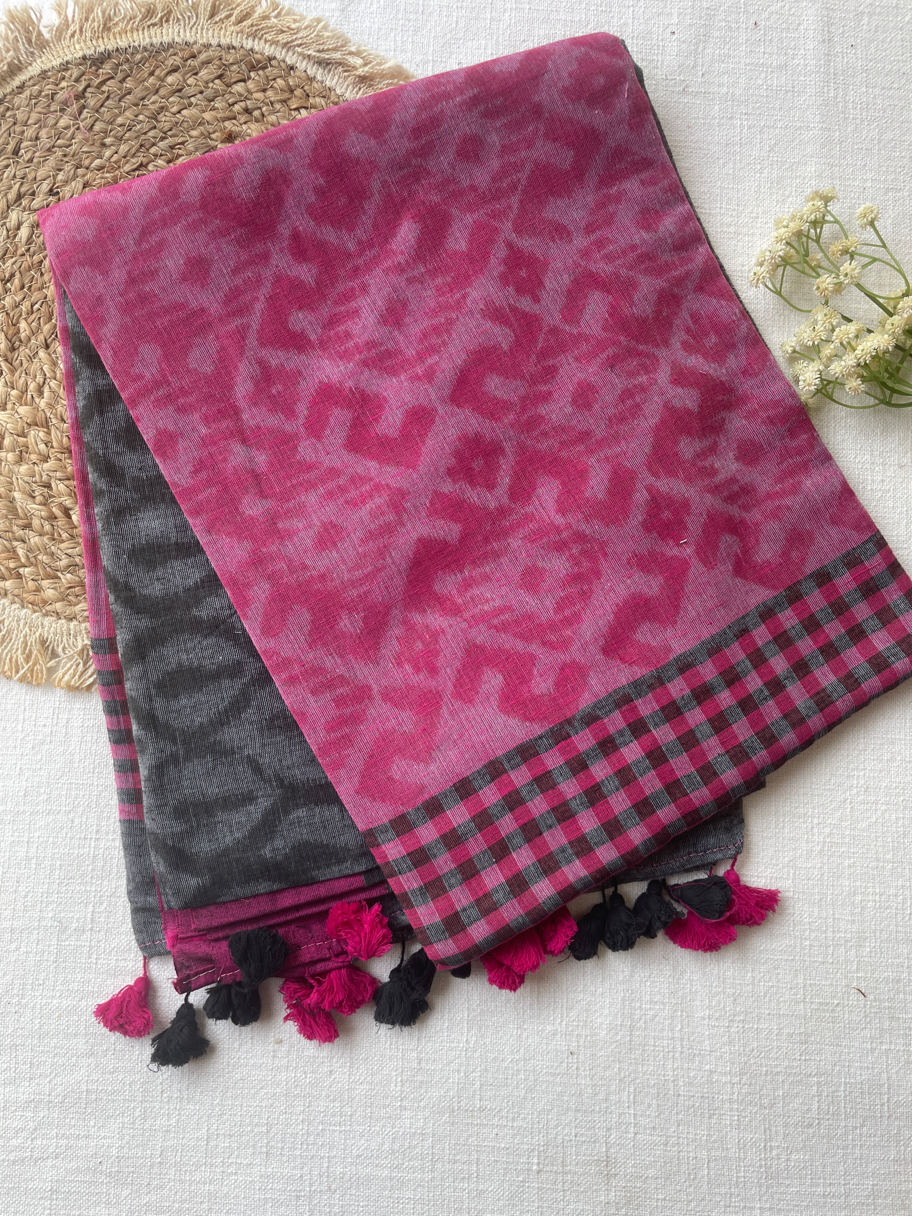 Grey Mul Mul Cotton Saree - Image 5