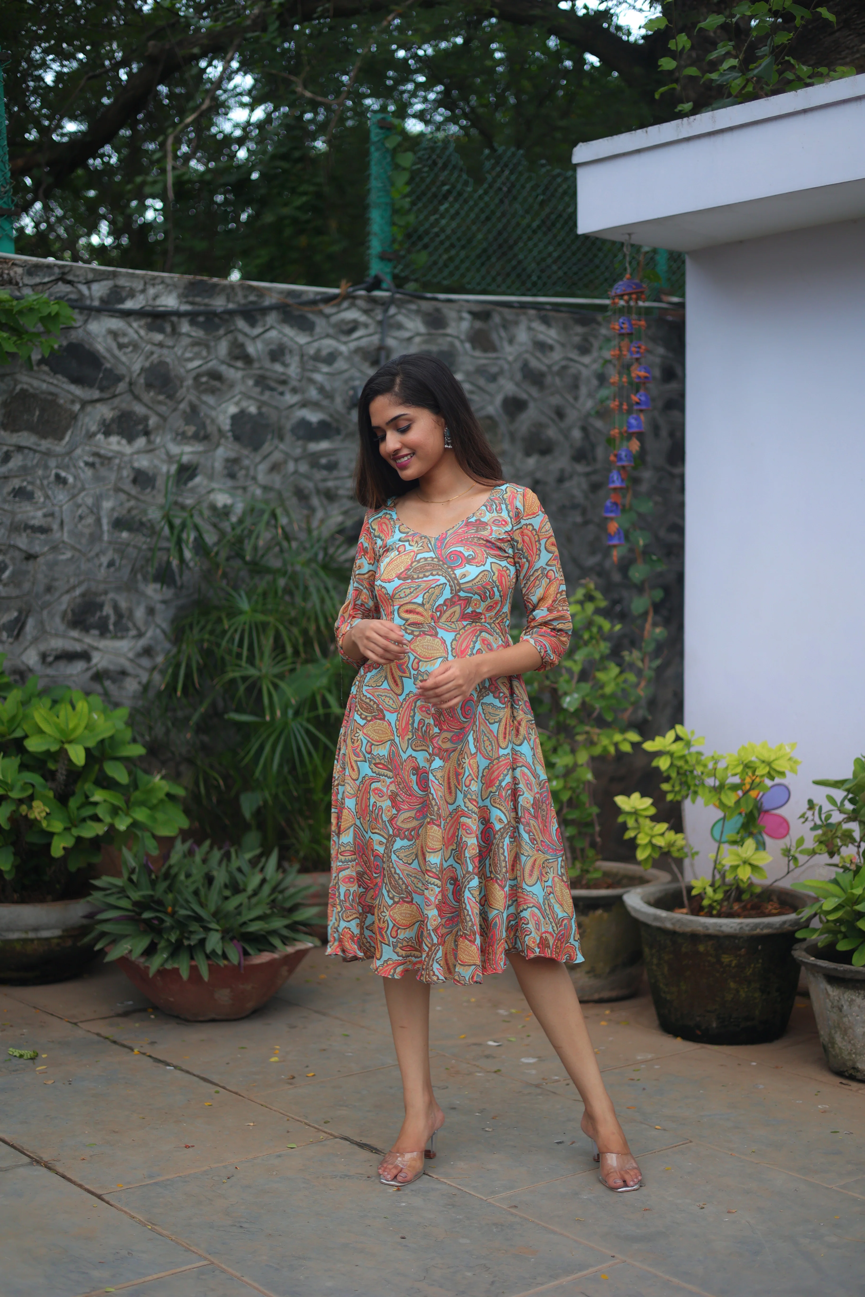 GRG - Myra Aqua Paisley Dress - S only - Image 5
