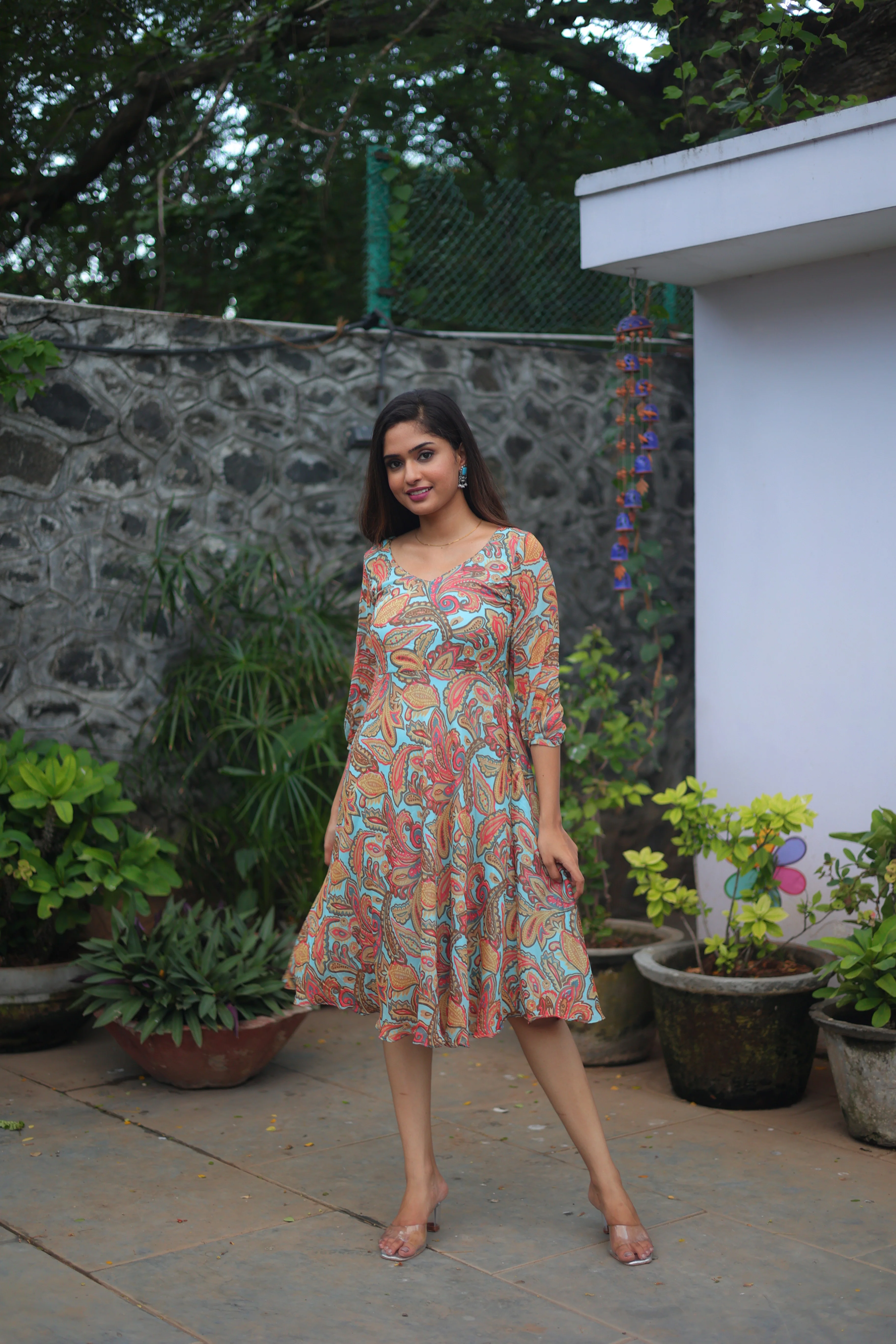 GRG - Myra Aqua Paisley Dress - S only - Image 6