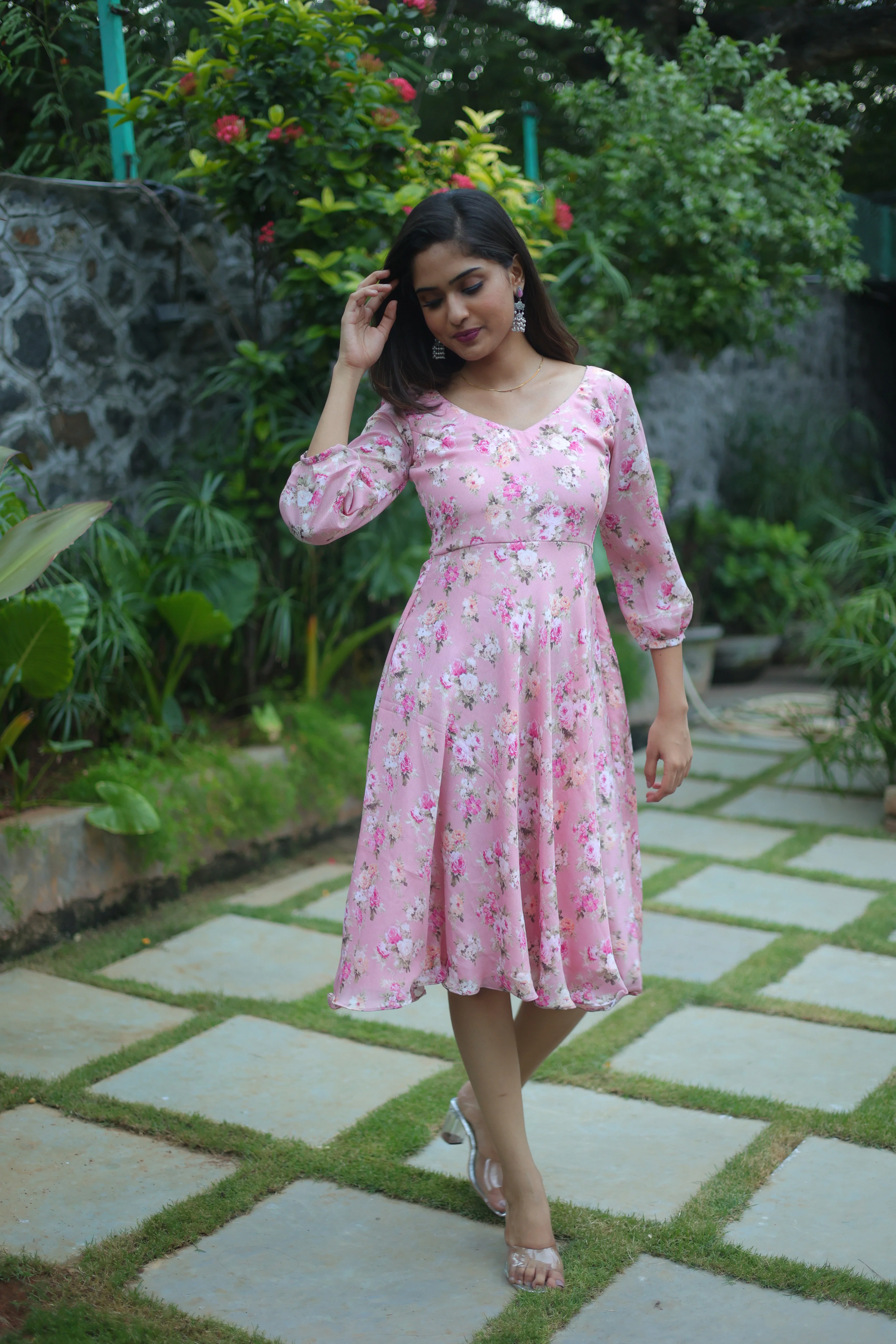 GRG - Myra light pink georgette dress - S only - Image 6