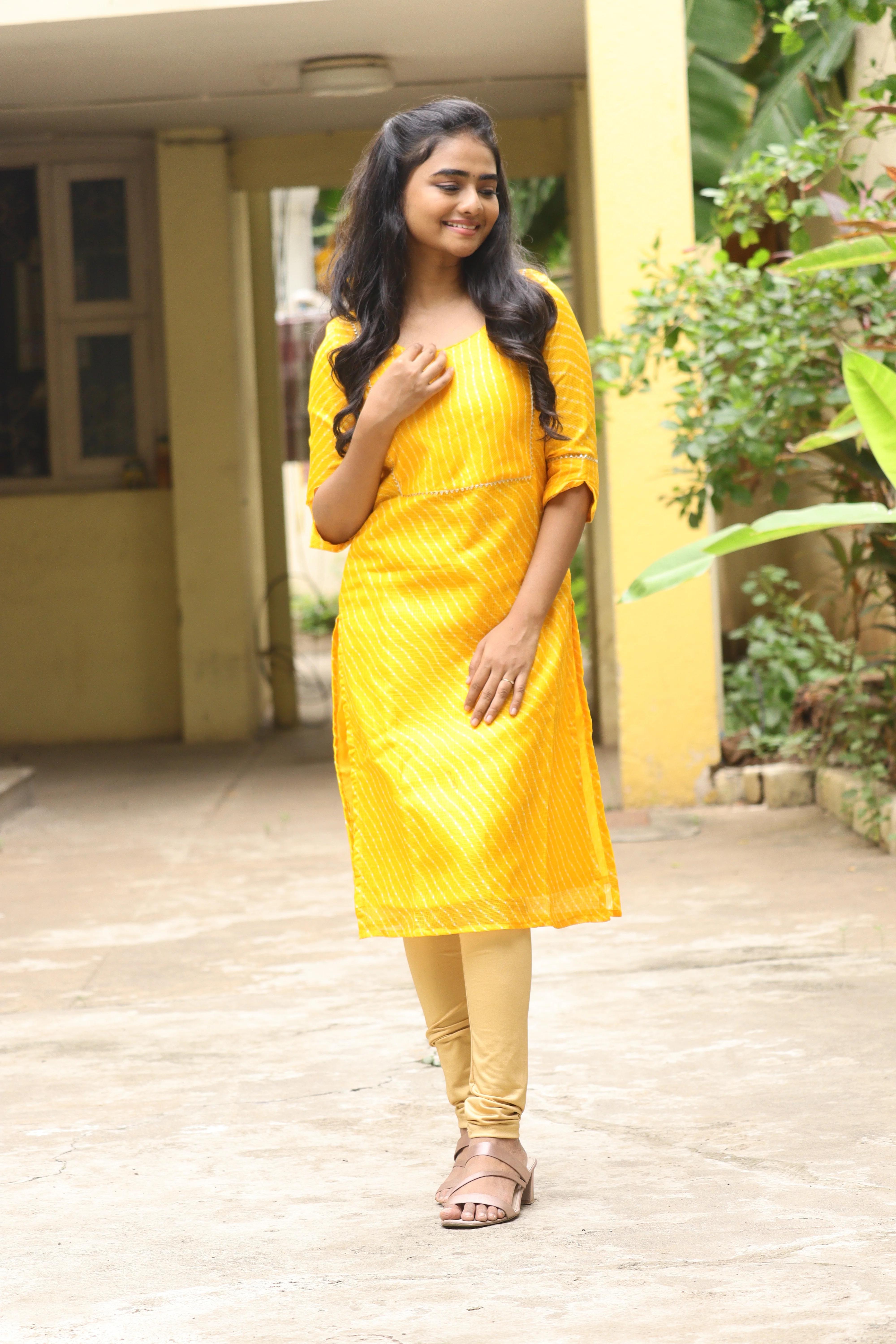 GRG - Swarna yellow kurthi (Top only) - XS only - Image 7