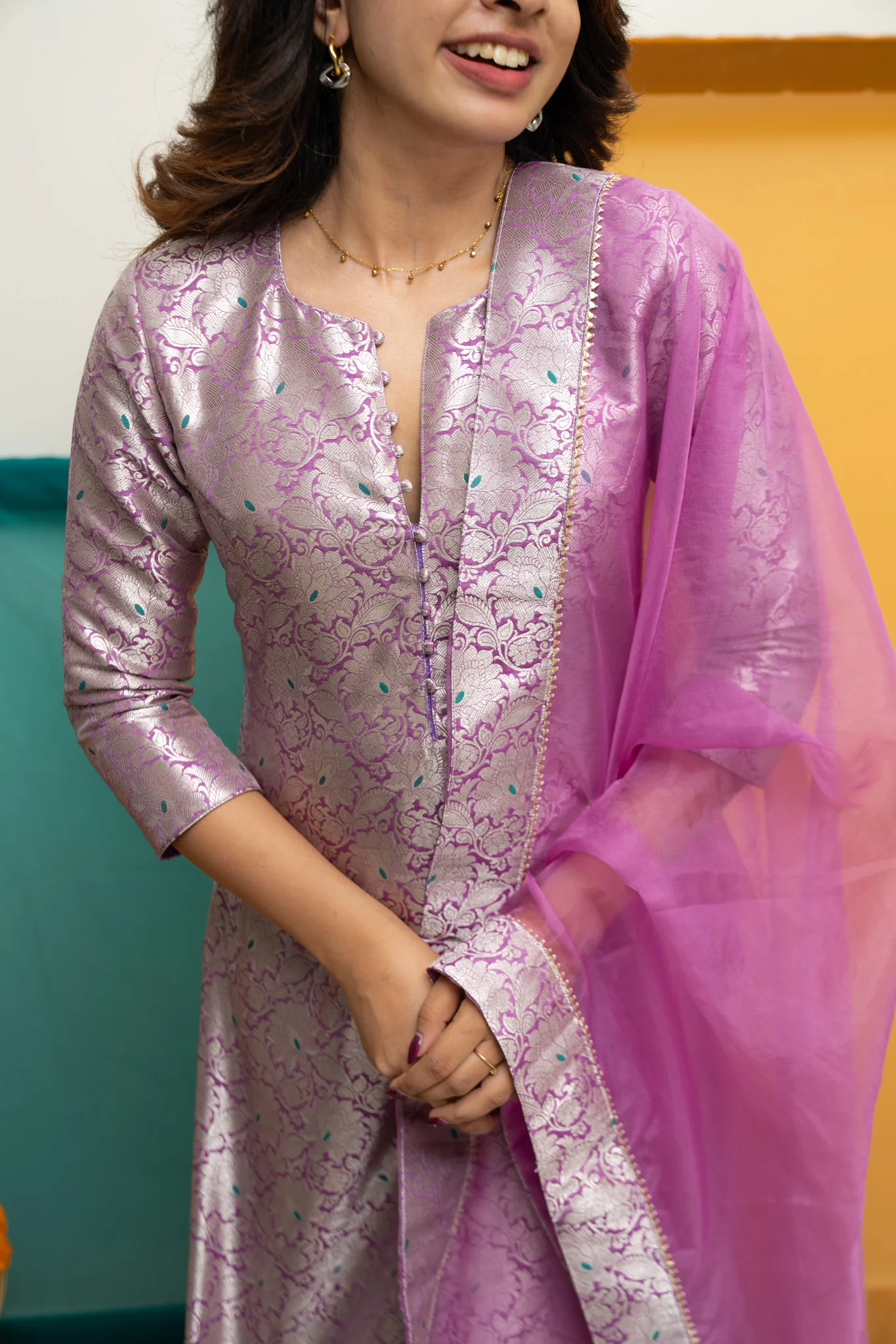 Harini Lavender Kurti Set - Image 14