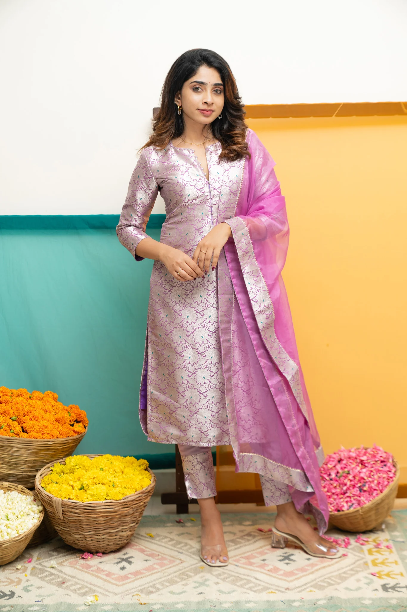 Harini Lavender Kurti Set - Image 9