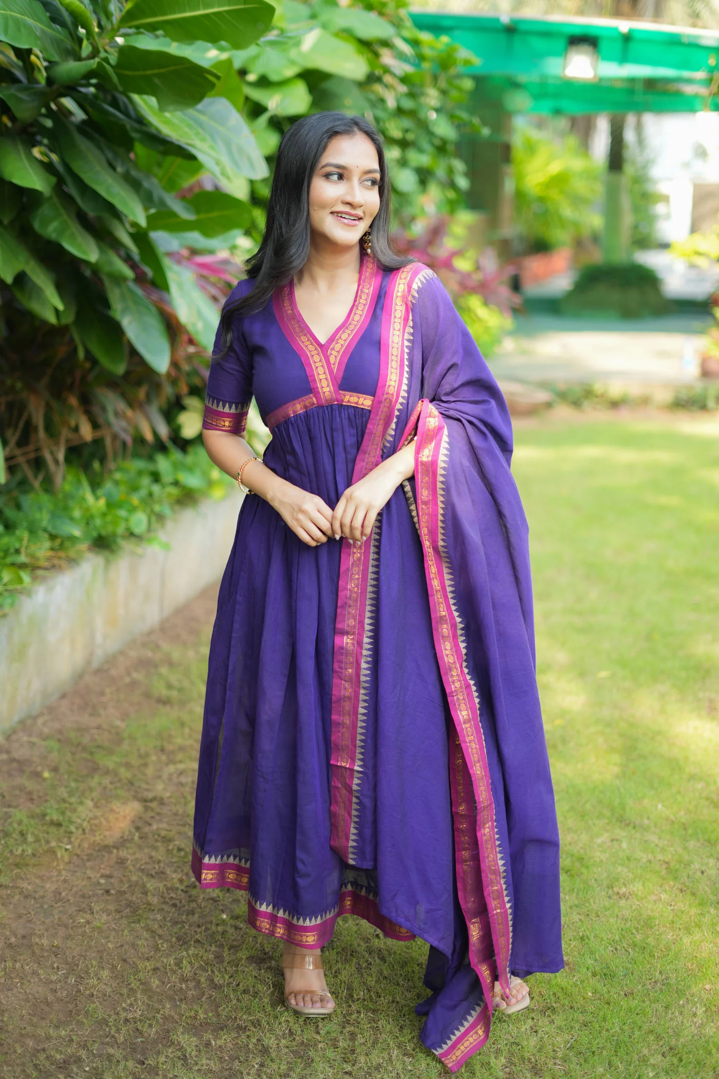 Avanti Royal Purple Anarkali Kurta Set - Image 4