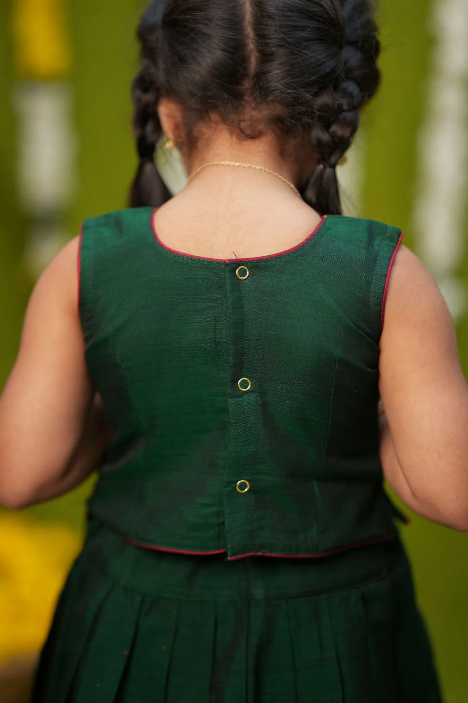 IMD - Brindha Green Handlloom Top & Skirt Mini - Image 13