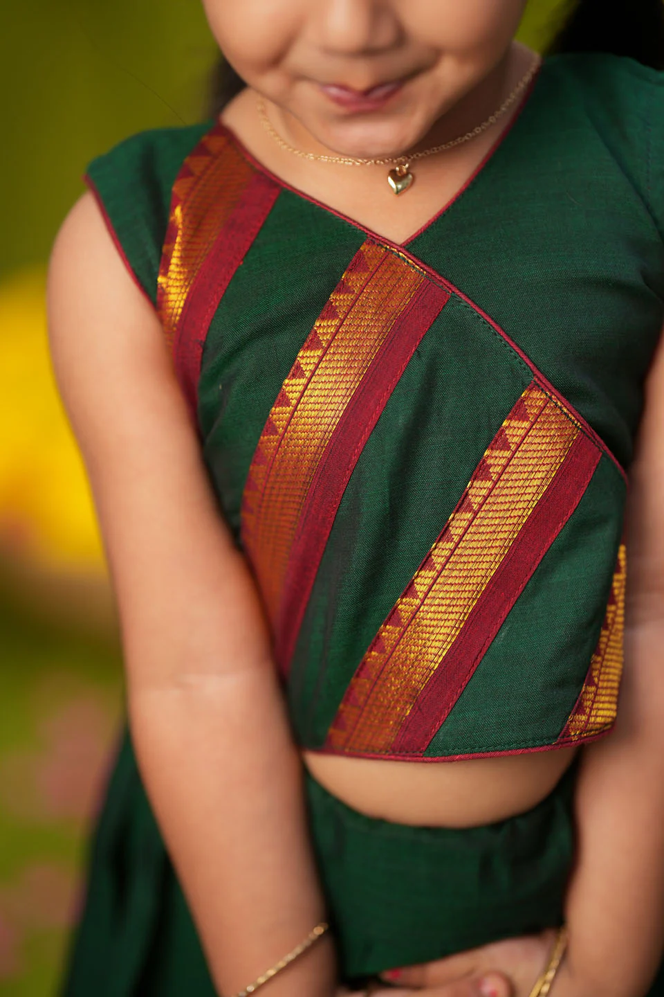 IMD - Brindha Green Handlloom Top & Skirt Mini - Image 14