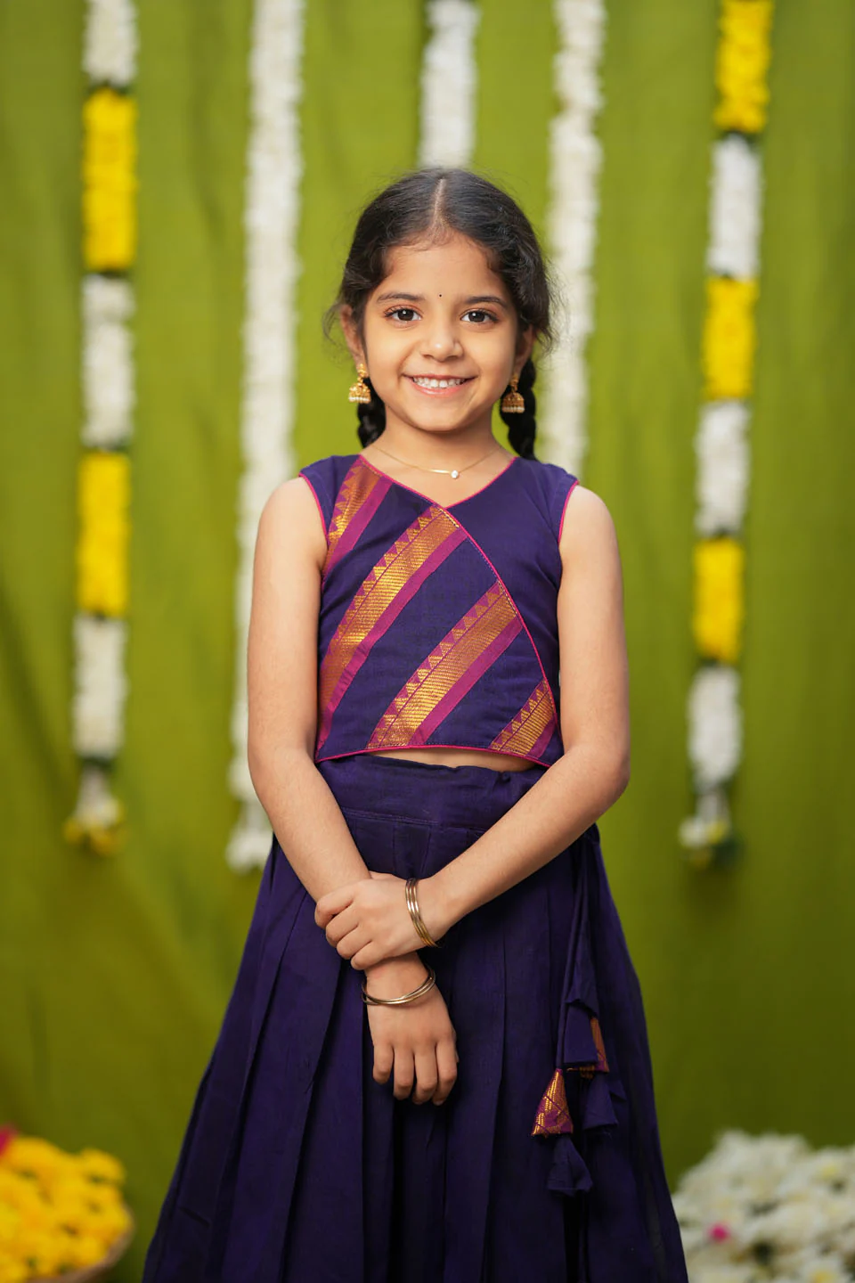 IMD - Brindha Violet Handlloom Top & Skirt Mini - Image 7