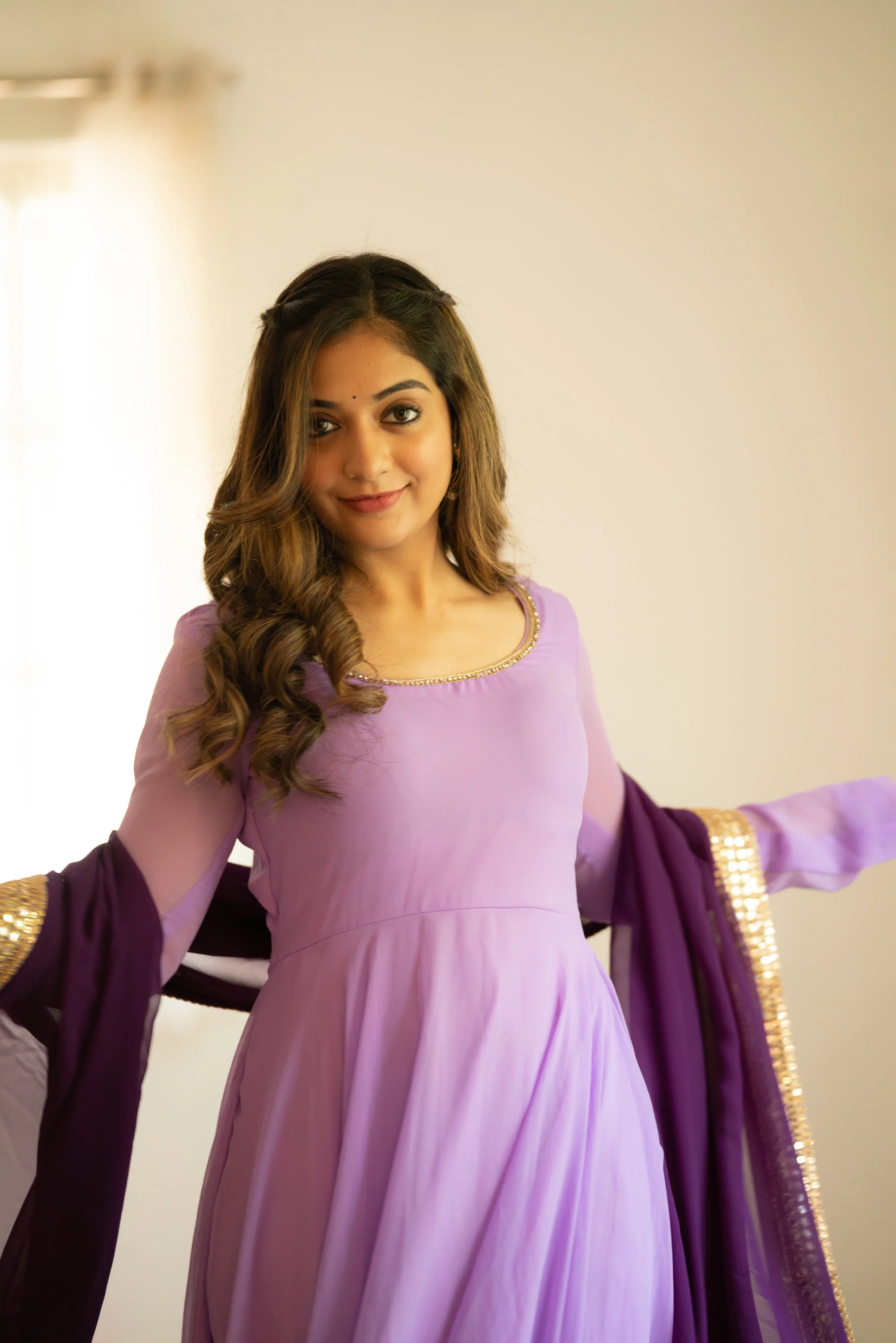 IMD - Isha Purple Georgette Dress - Image 11