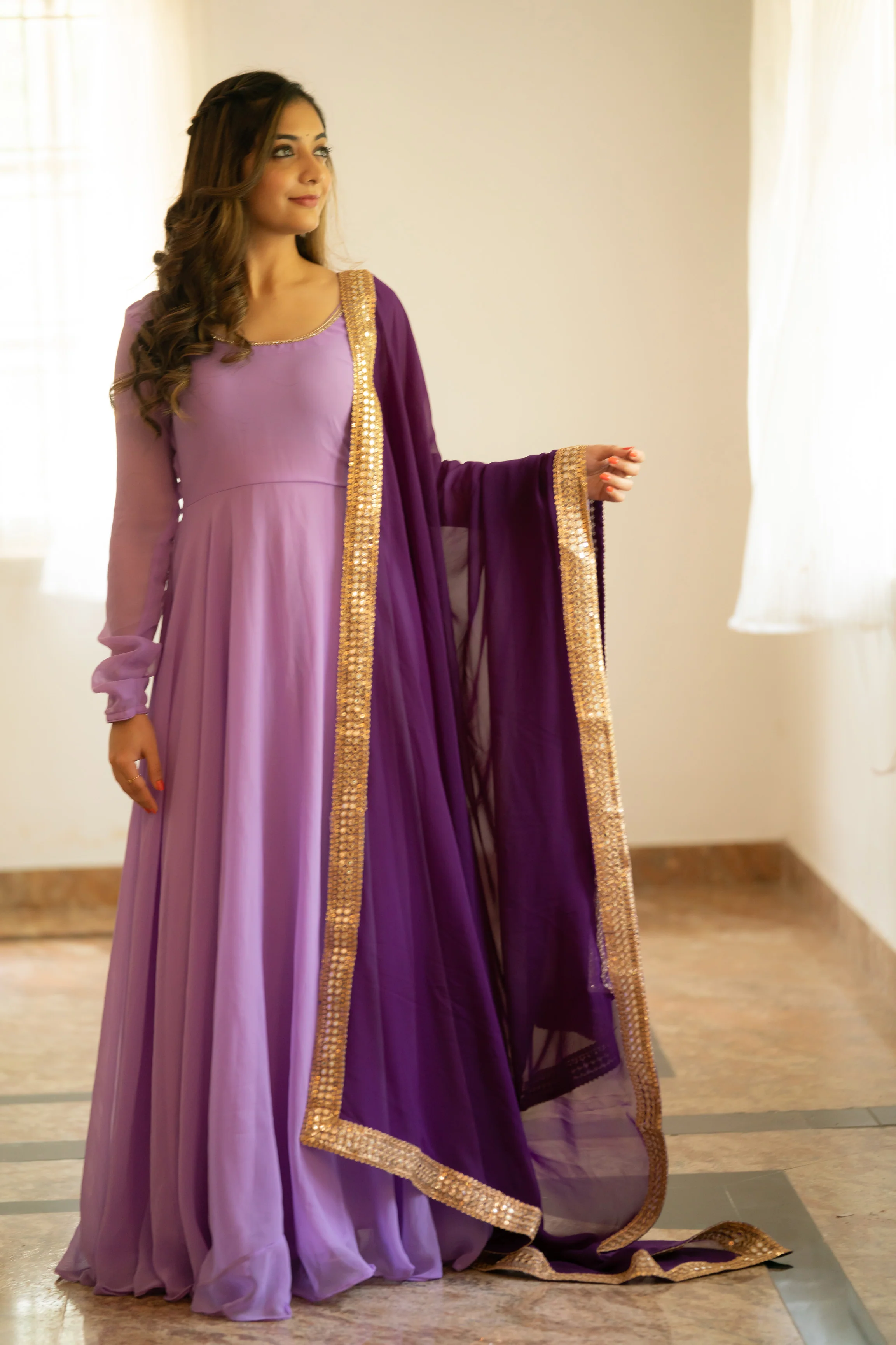 IMD - Isha Purple Georgette Dress - Image 2