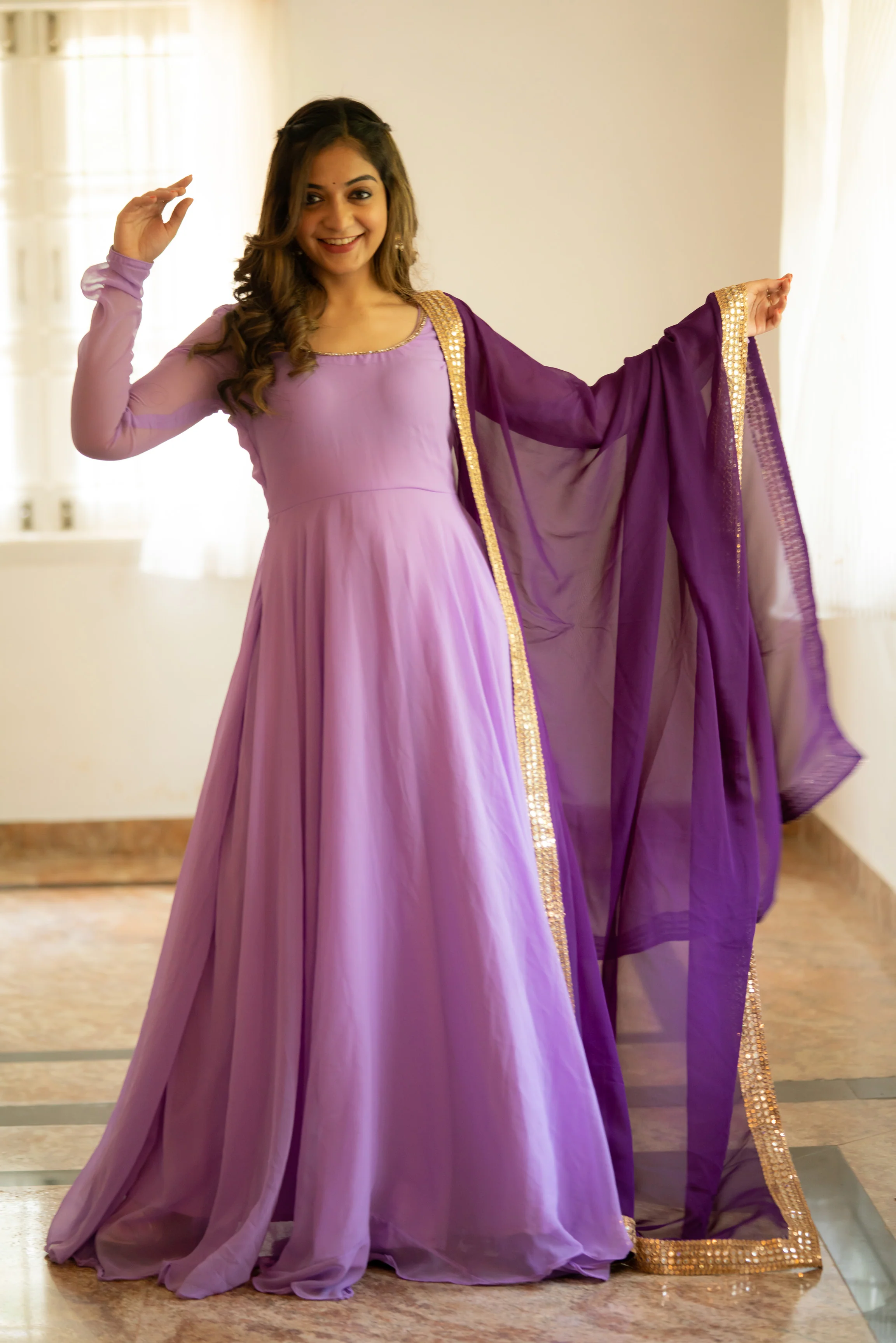 IMD - Isha Purple Georgette Dress - Image 3