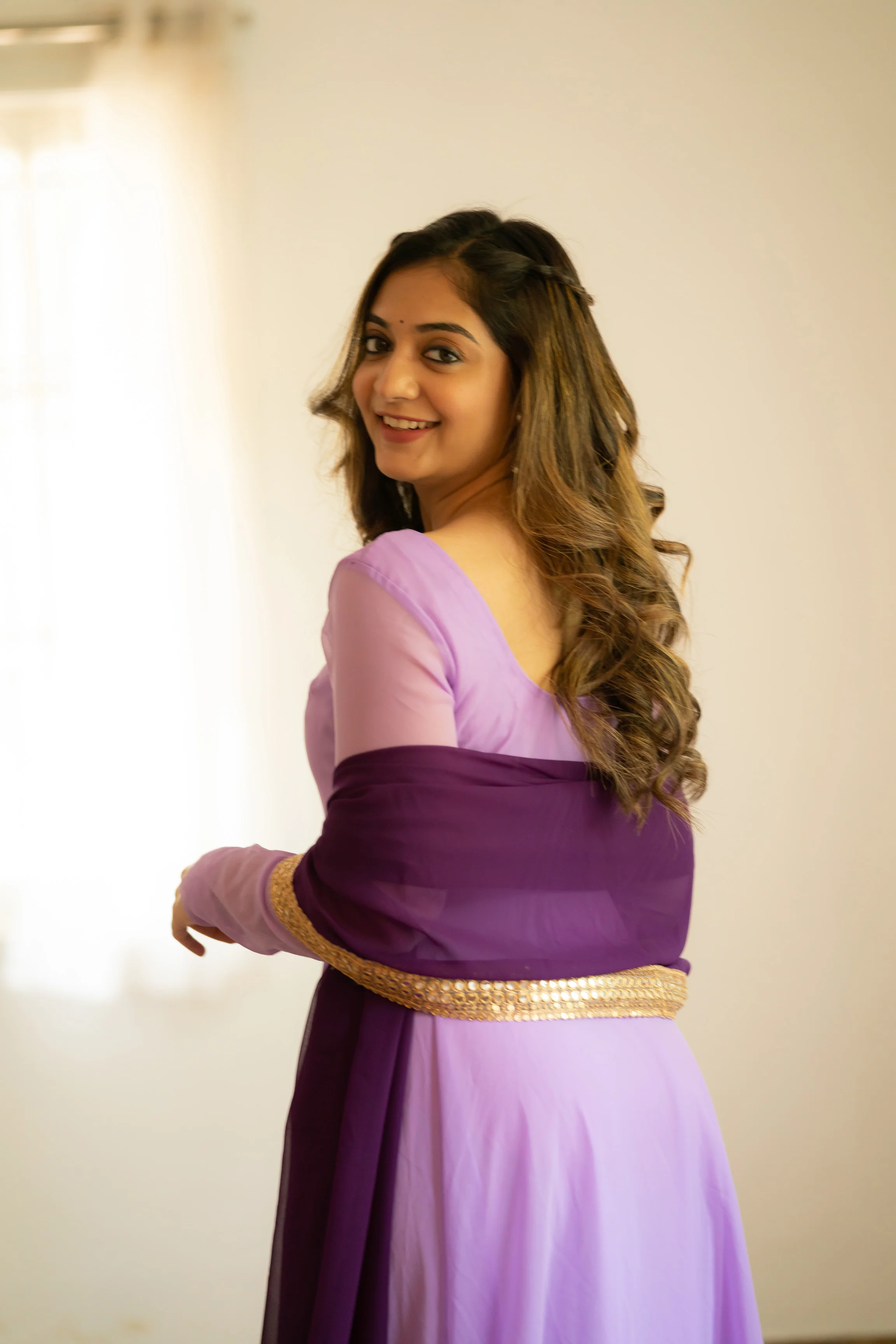 IMD - Isha Purple Georgette Dress - Image 5