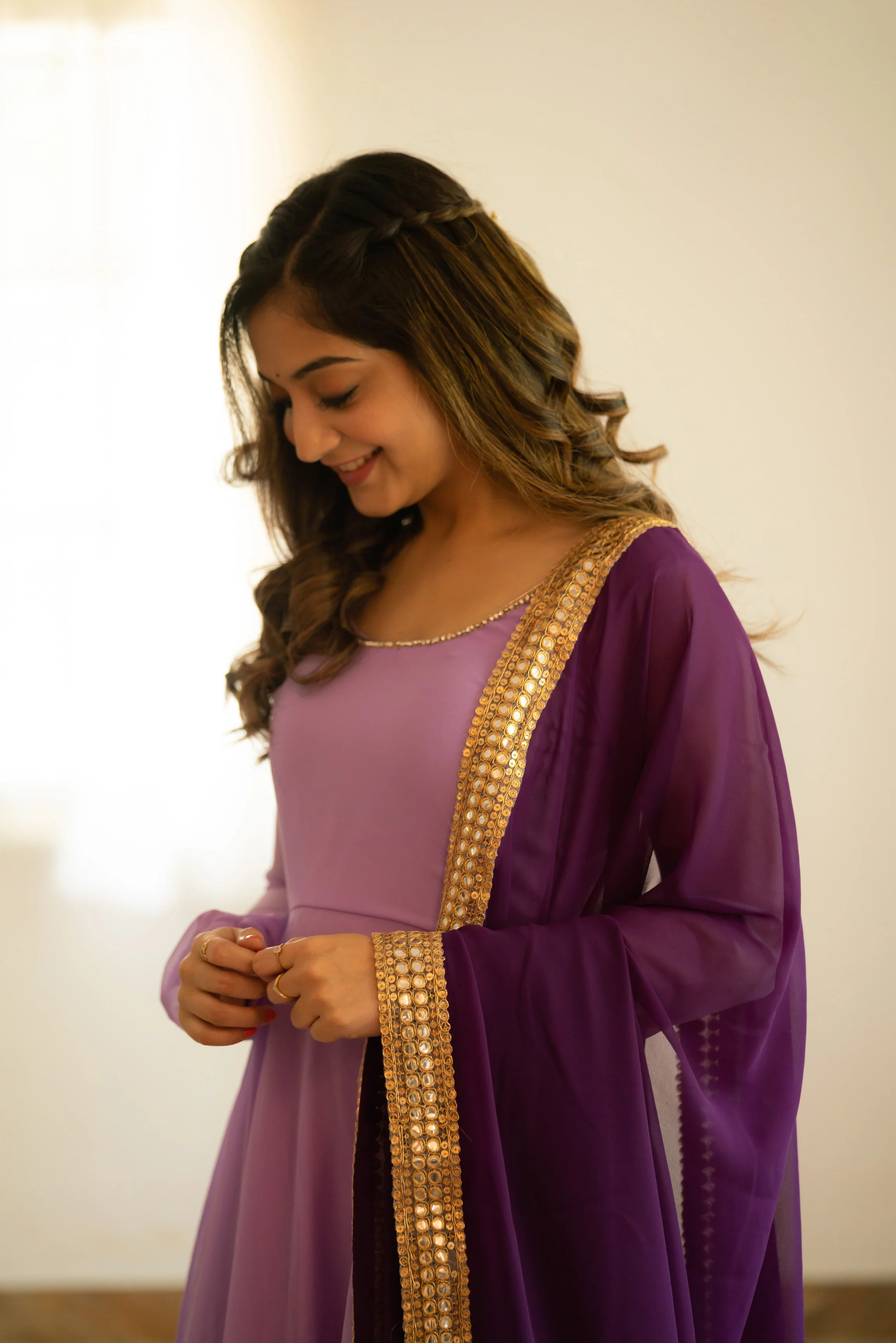 IMD - Isha Purple Georgette Dress - Image 9