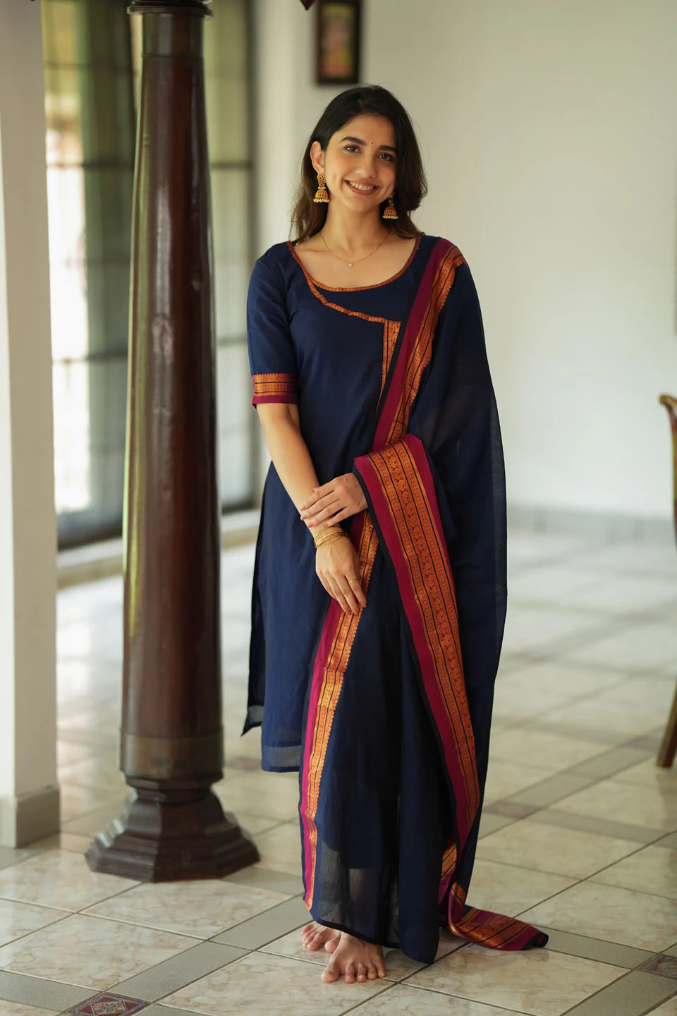 IMD - Jayanti Blue Kurti Set (top and Pant only)