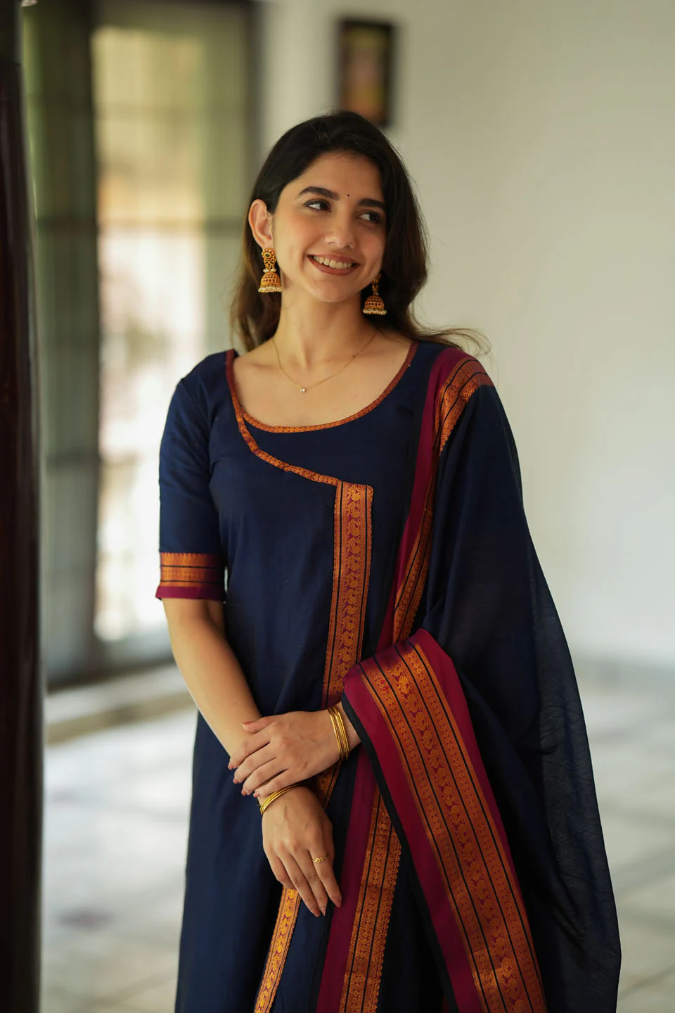 IMD - Jayanti Blue Kurti Set (top and Pant only) - Image 10