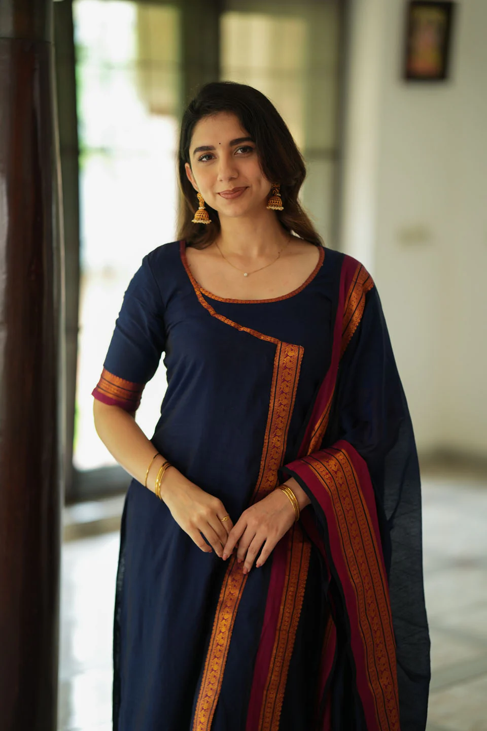 IMD - Jayanti Blue Kurti Set (top and Pant only) - Image 11