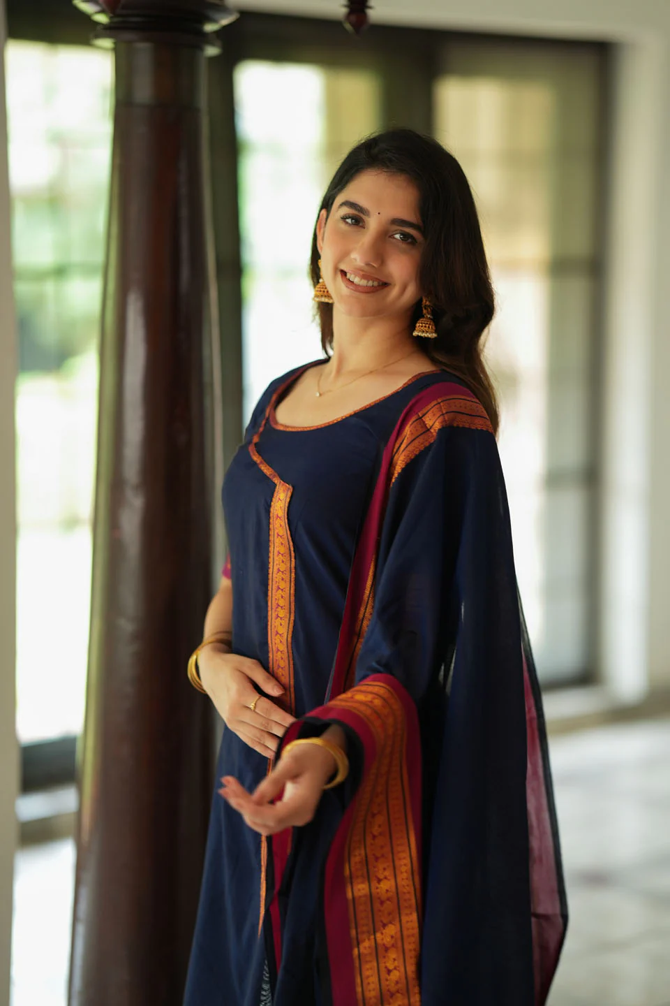 IMD - Jayanti Blue Kurti Set (top and Pant only) - Image 12
