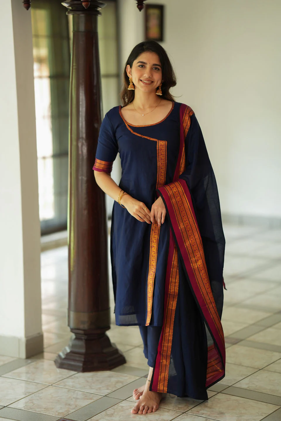 IMD - Jayanti Blue Kurti Set (top and Pant only) - Image 14