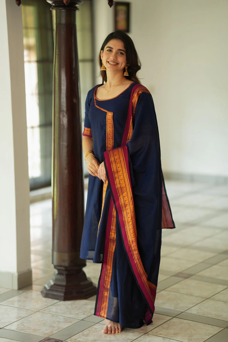 IMD - Jayanti Blue Kurti Set (top and Pant only) - Image 15