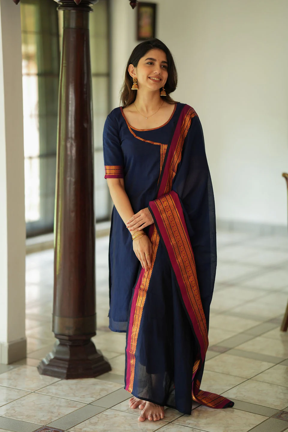 IMD - Jayanti Blue Kurti Set (top and Pant only) - Image 16