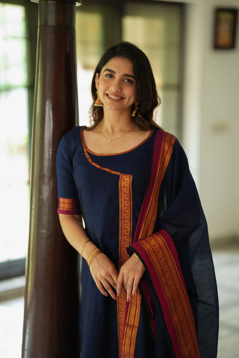 IMD - Jayanti Blue Kurti Set (top and Pant only) - Image 18