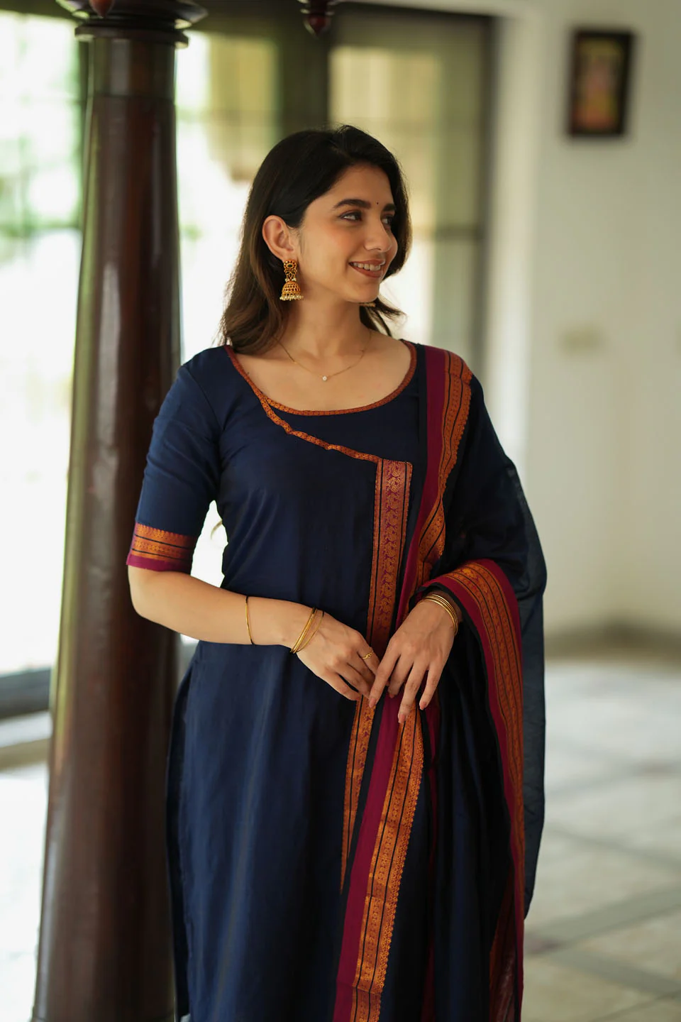 IMD - Jayanti Blue Kurti Set (top and Pant only) - Image 4