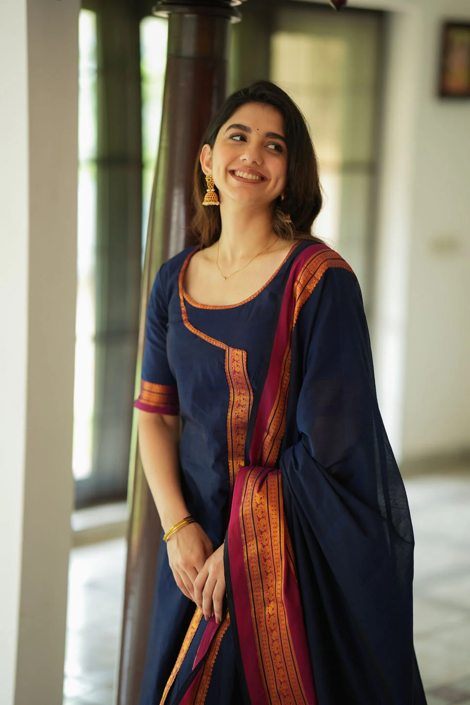 IMD - Jayanti Blue Kurti Set (top and Pant only) - Image 7