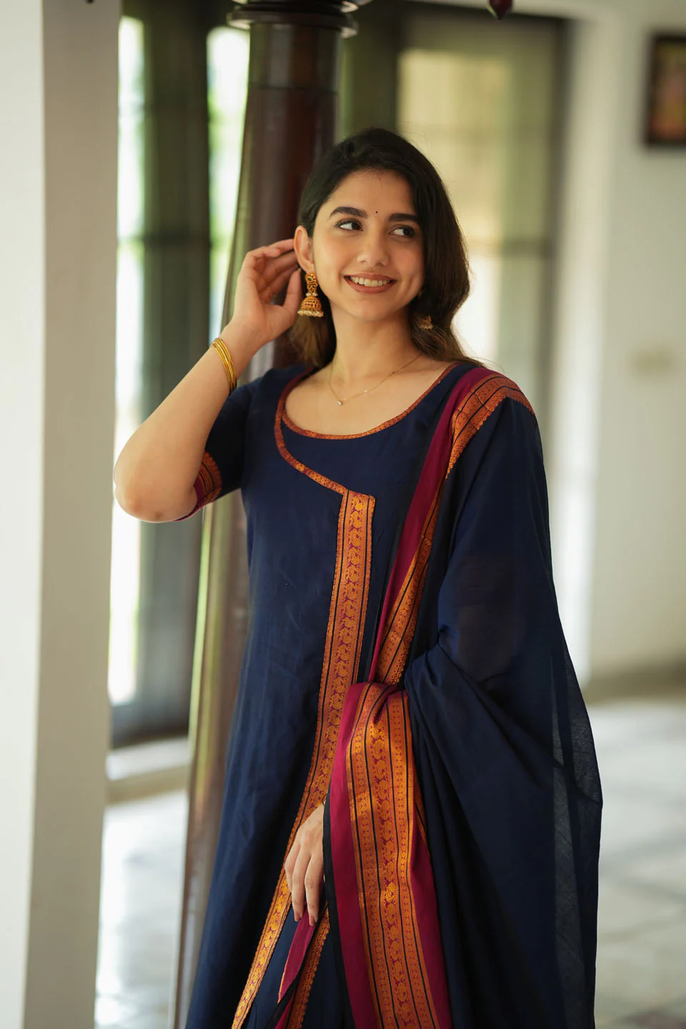IMD - Jayanti Blue Kurti Set (top and Pant only) - Image 8
