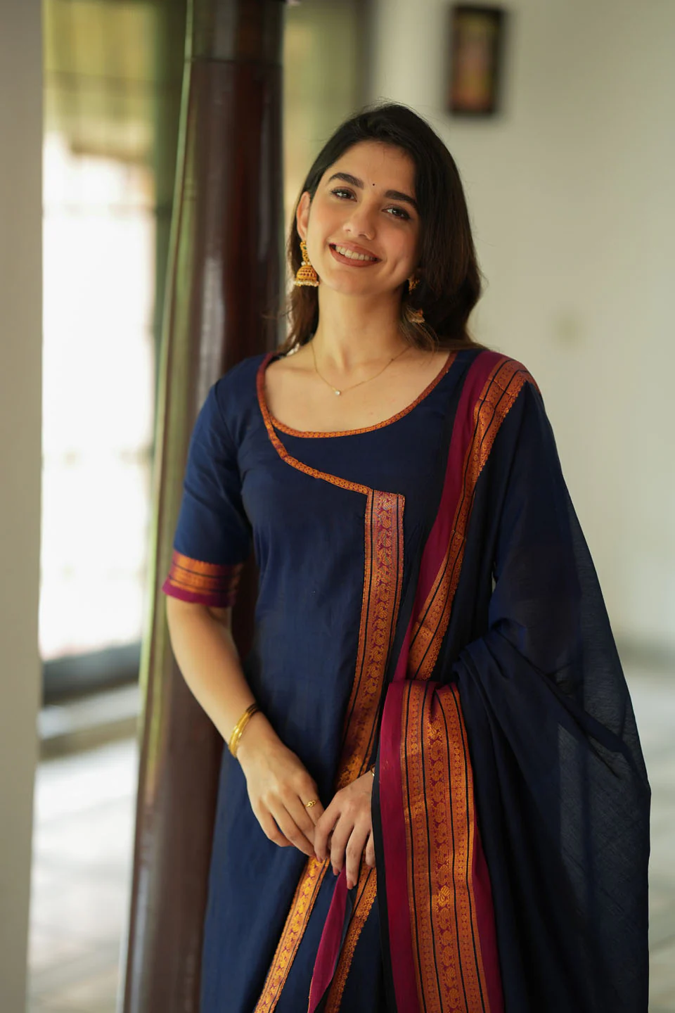 IMD - Jayanti Blue Kurti Set (top and Pant only) - Image 9