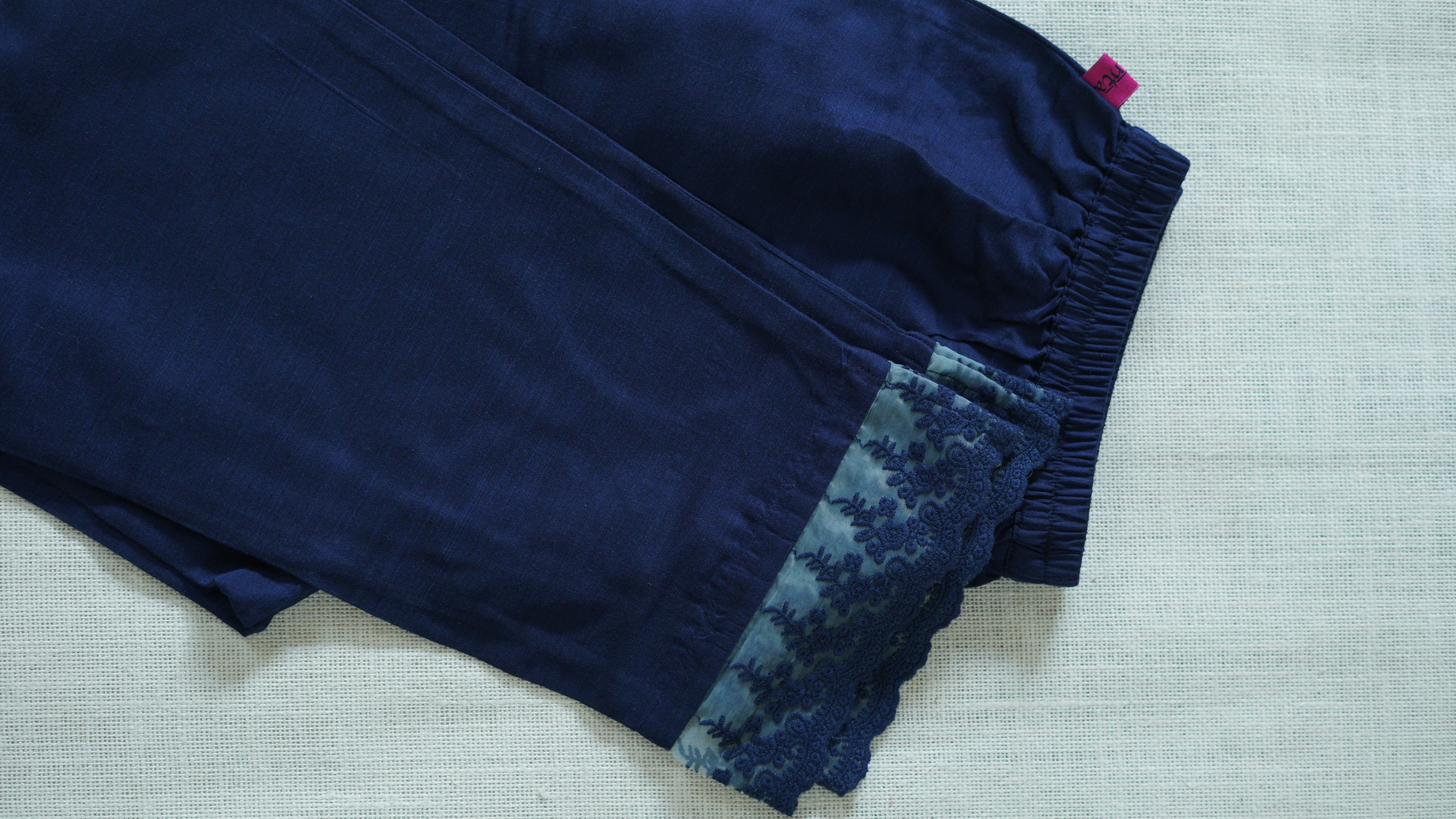 Navy Blue Solid Bottom with Lace detailing - Image 7